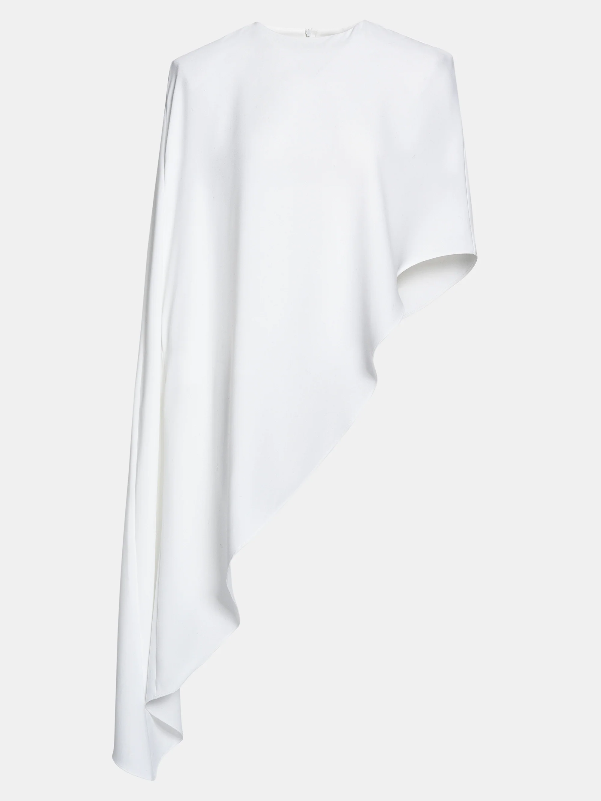 Amia Asymmetric Satin Blouse, White - Image 5