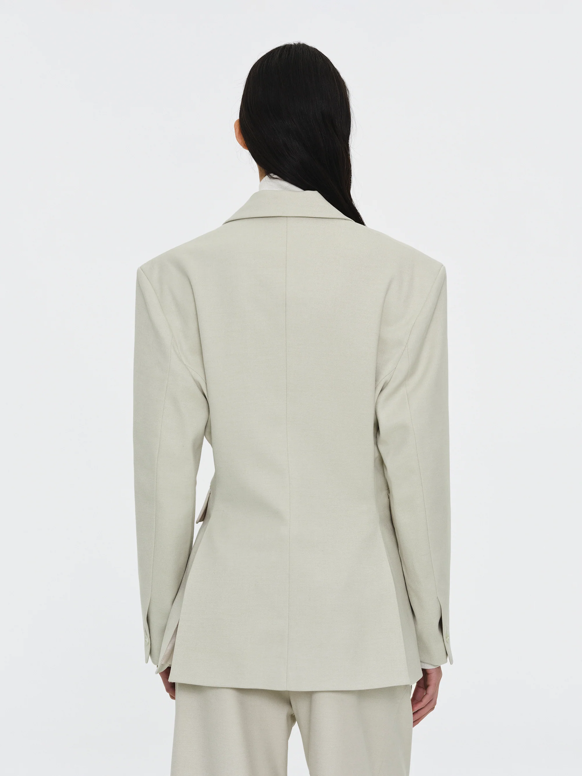 Cinched Suit Blazer, Ivory - Image 5
