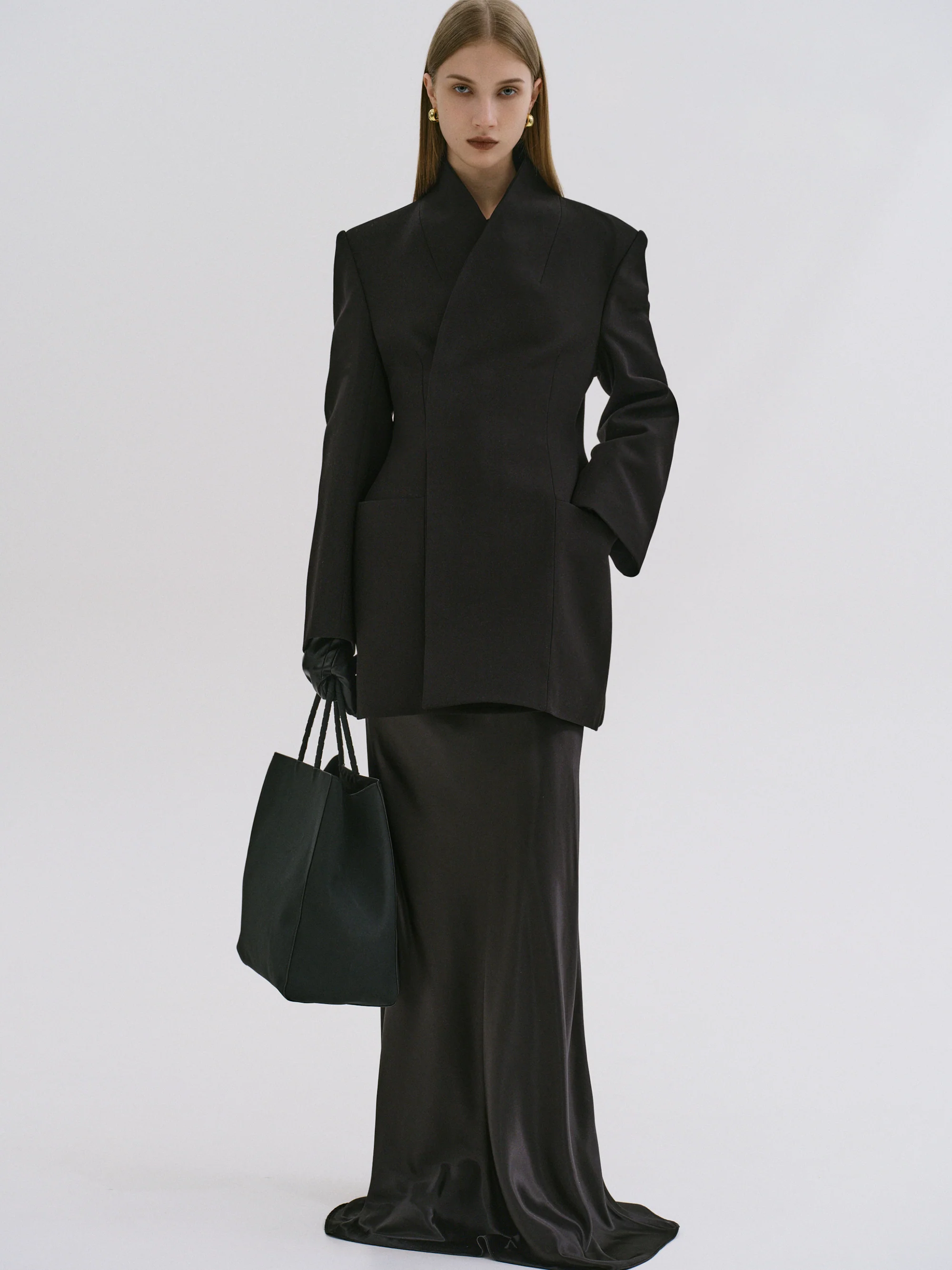 Corrin Wrap Blazer, Black - Image 3