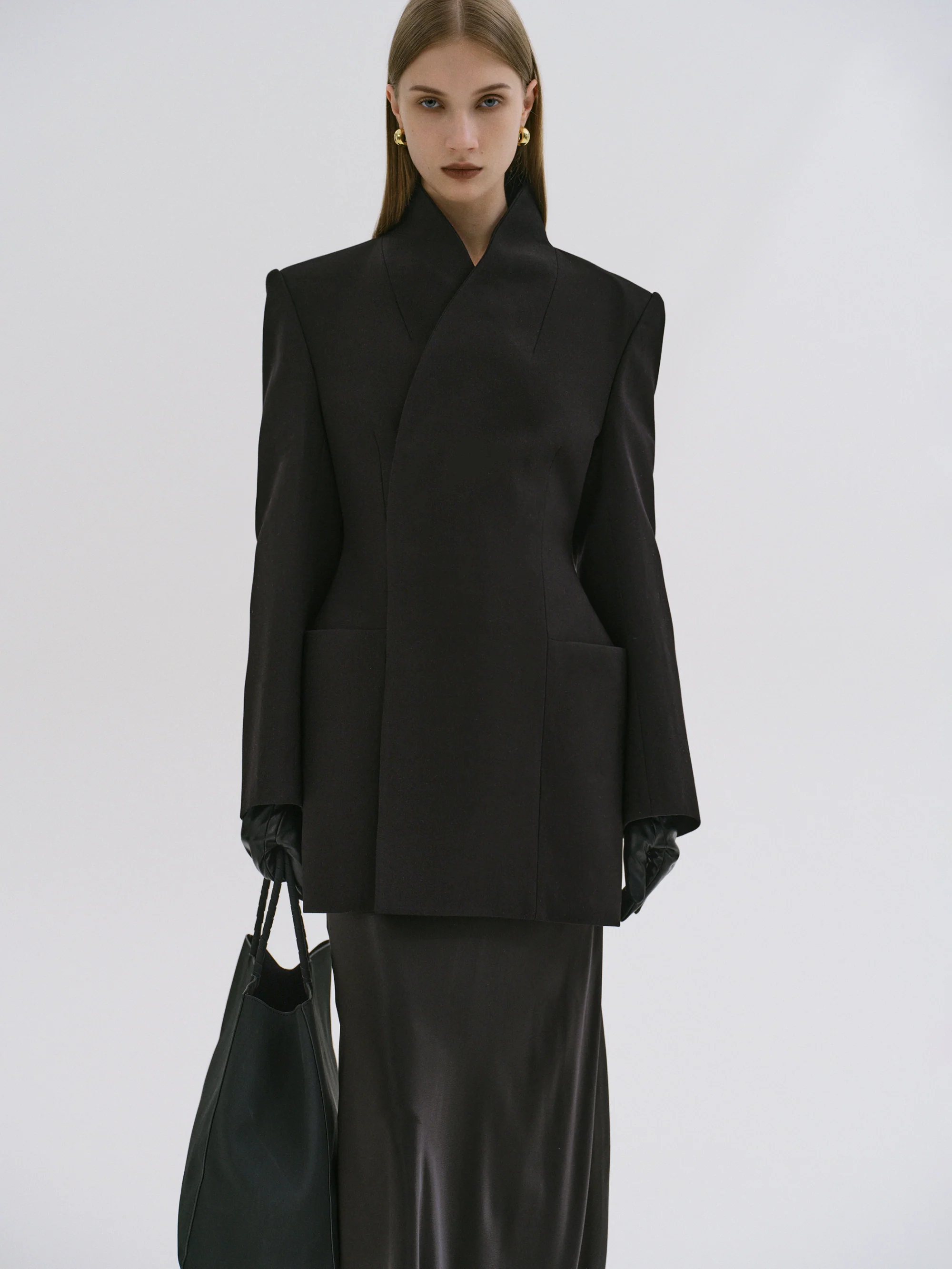 Corrin Wrap Blazer, Black - Image 4