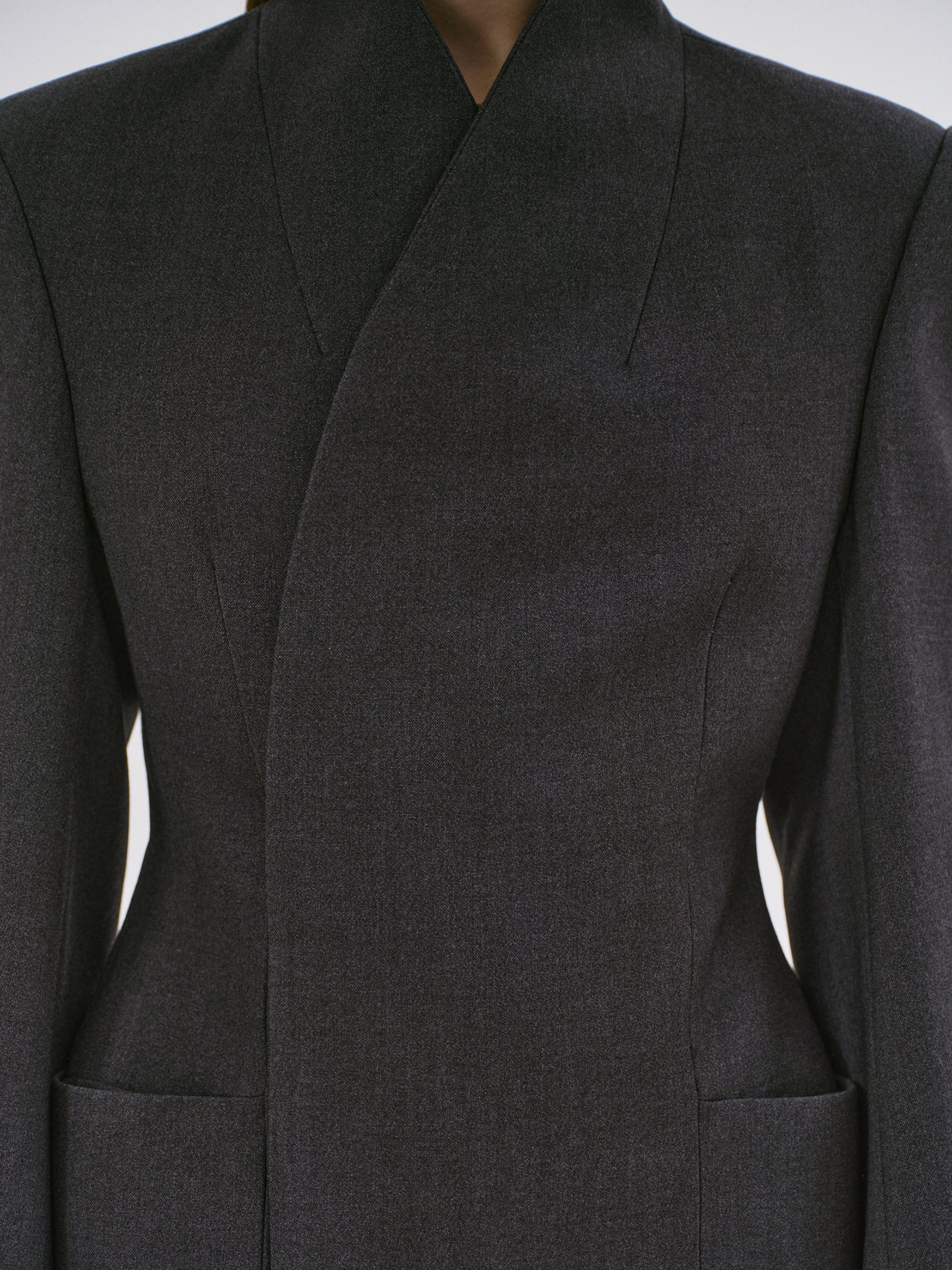 Corrin Wrap Blazer, Charcoal - Image 6