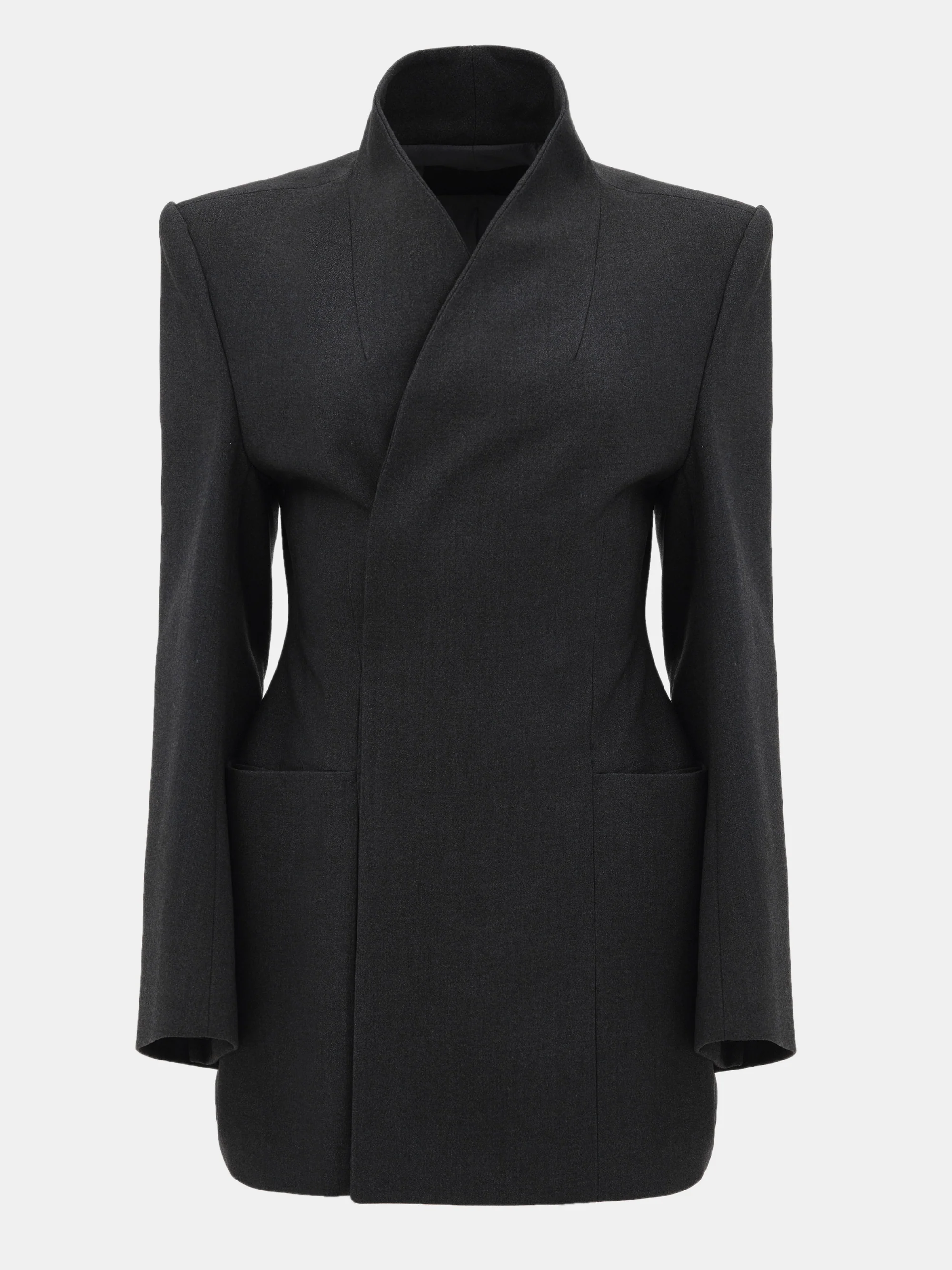 Corrin Wrap Blazer, Charcoal - Image 8