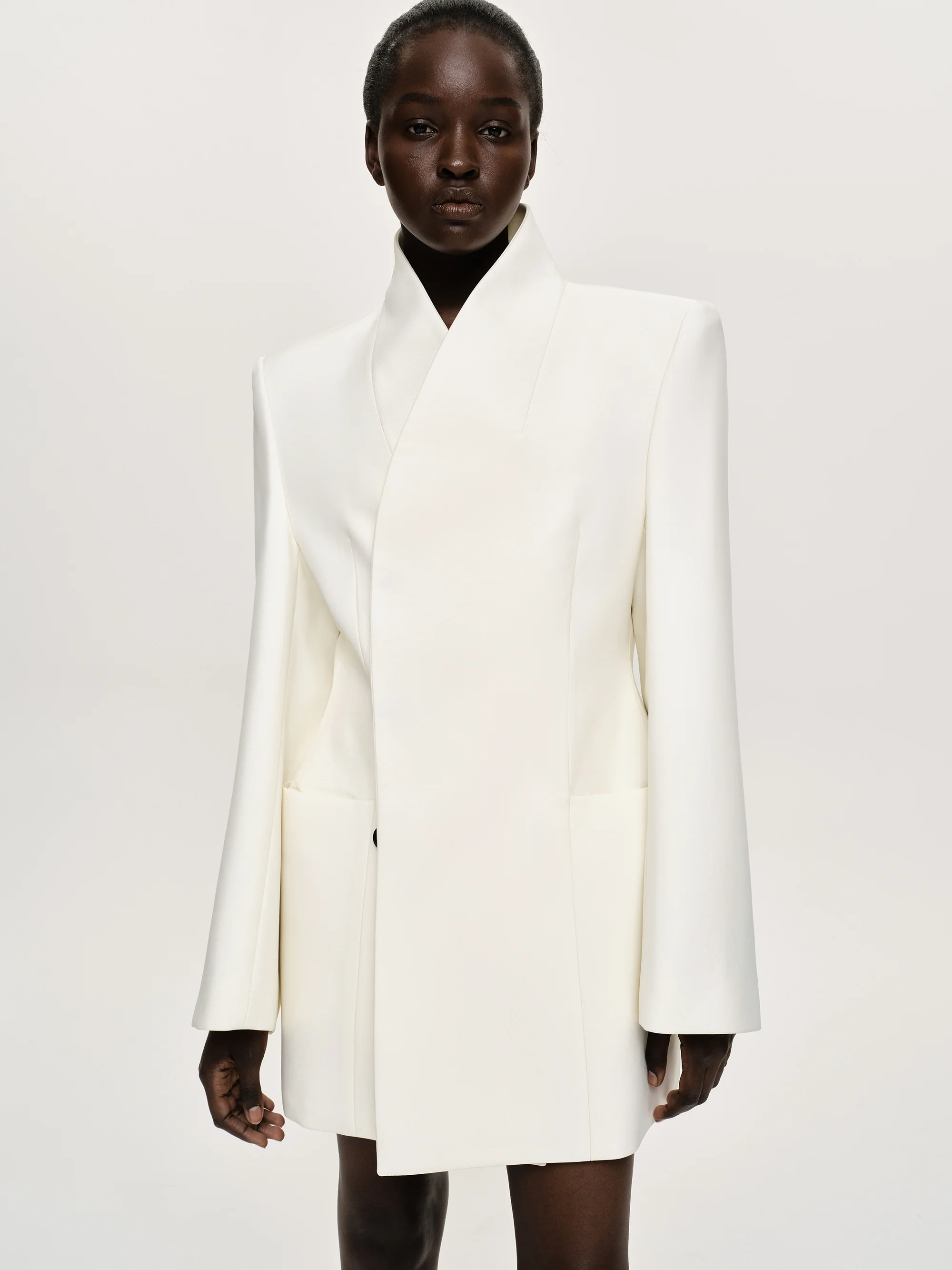 Corrin Wrap Blazer, Cream - Image 5