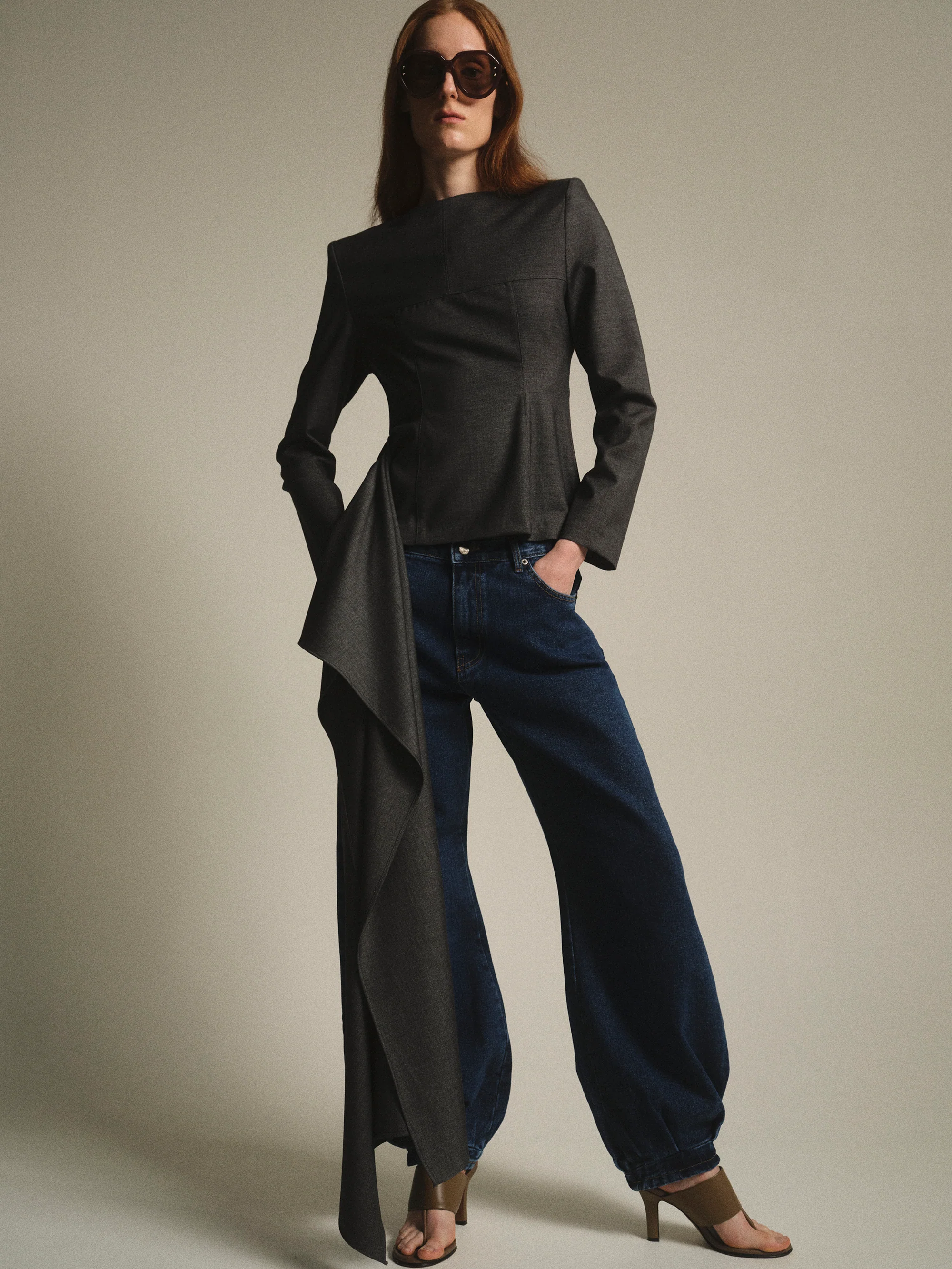 Denim Balloon Pants, Blue - Image 4