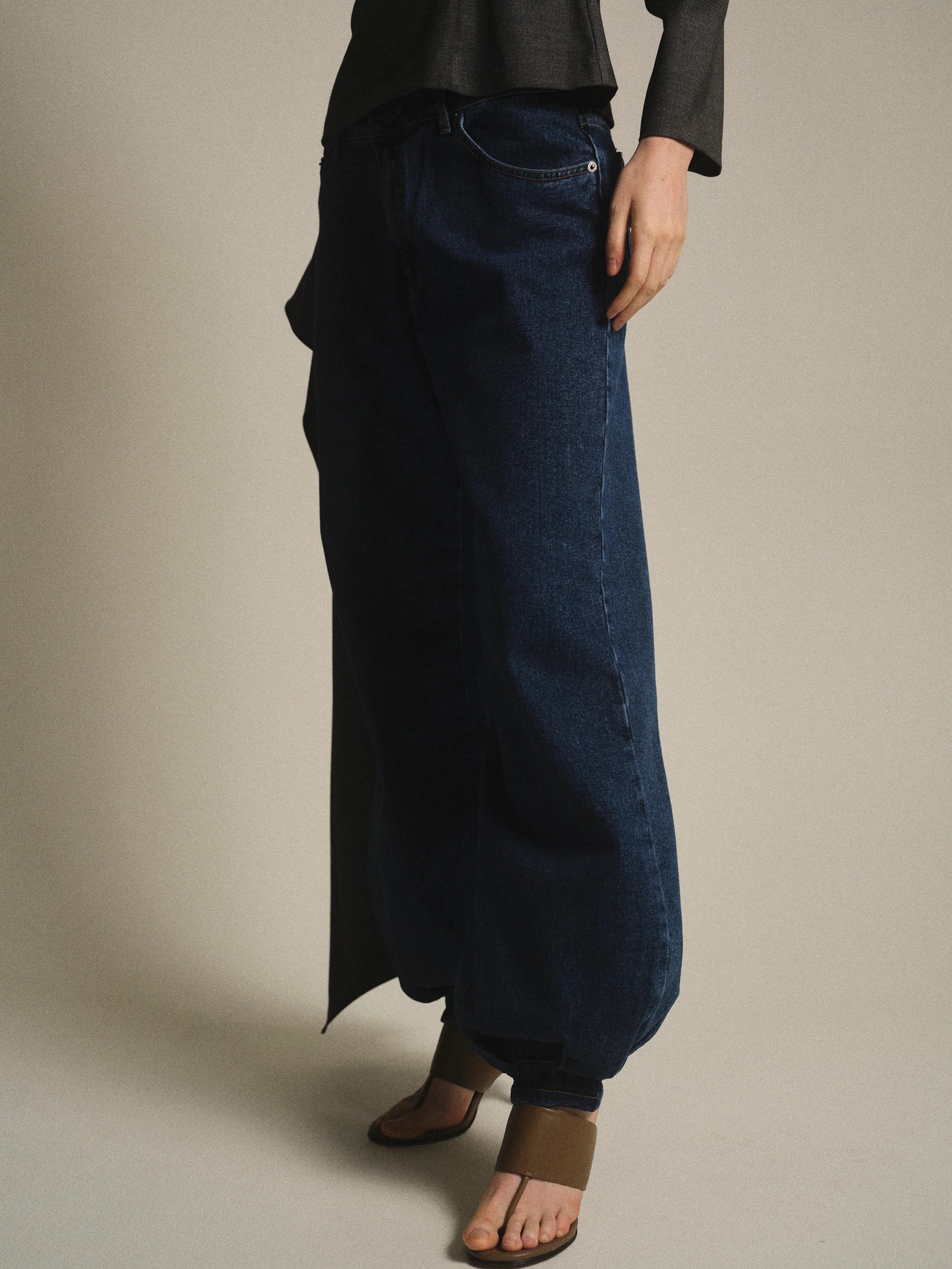 Denim Balloon Pants, Blue - Image 5
