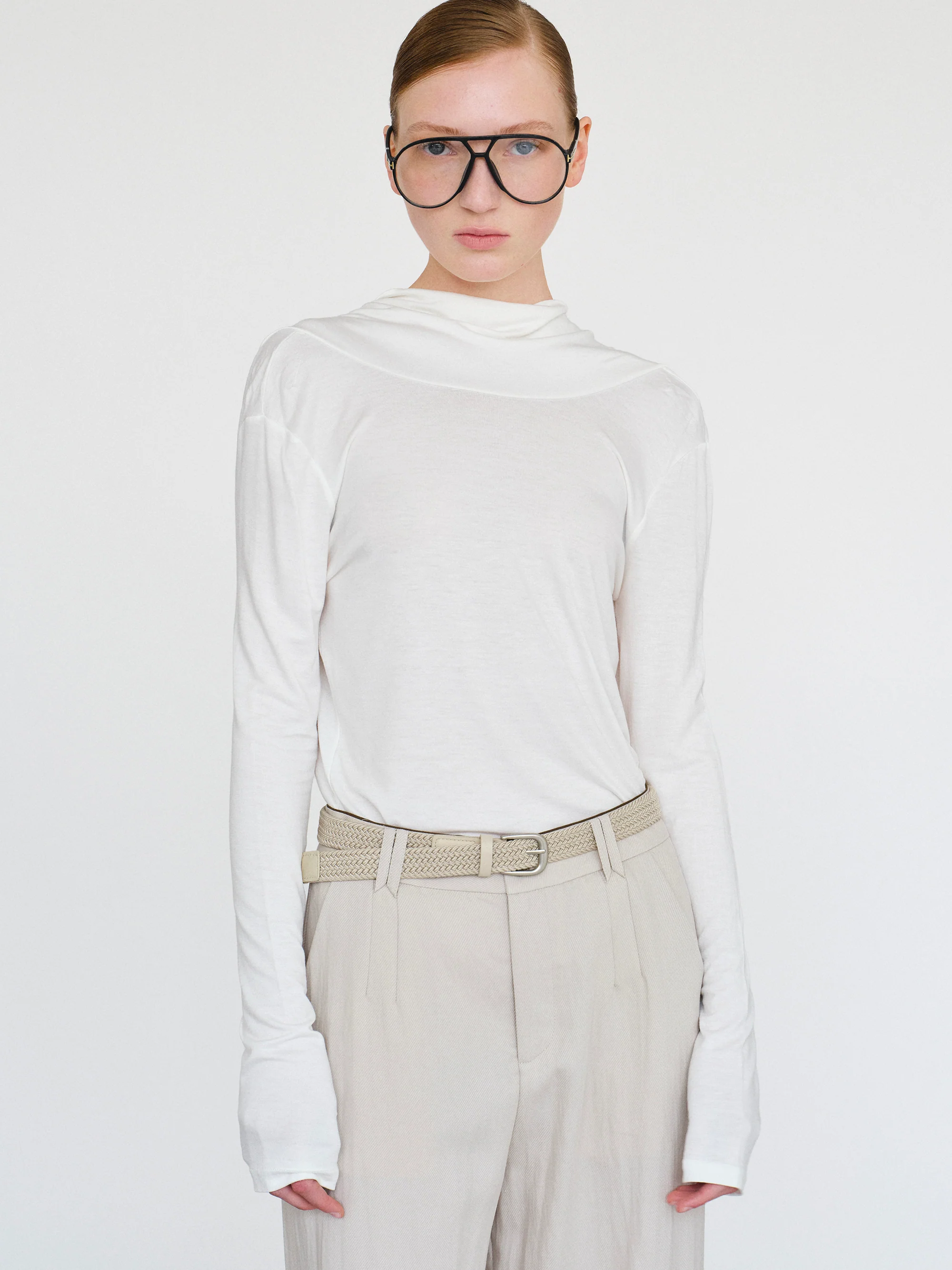 Drop Back Blouse, White - Image 3