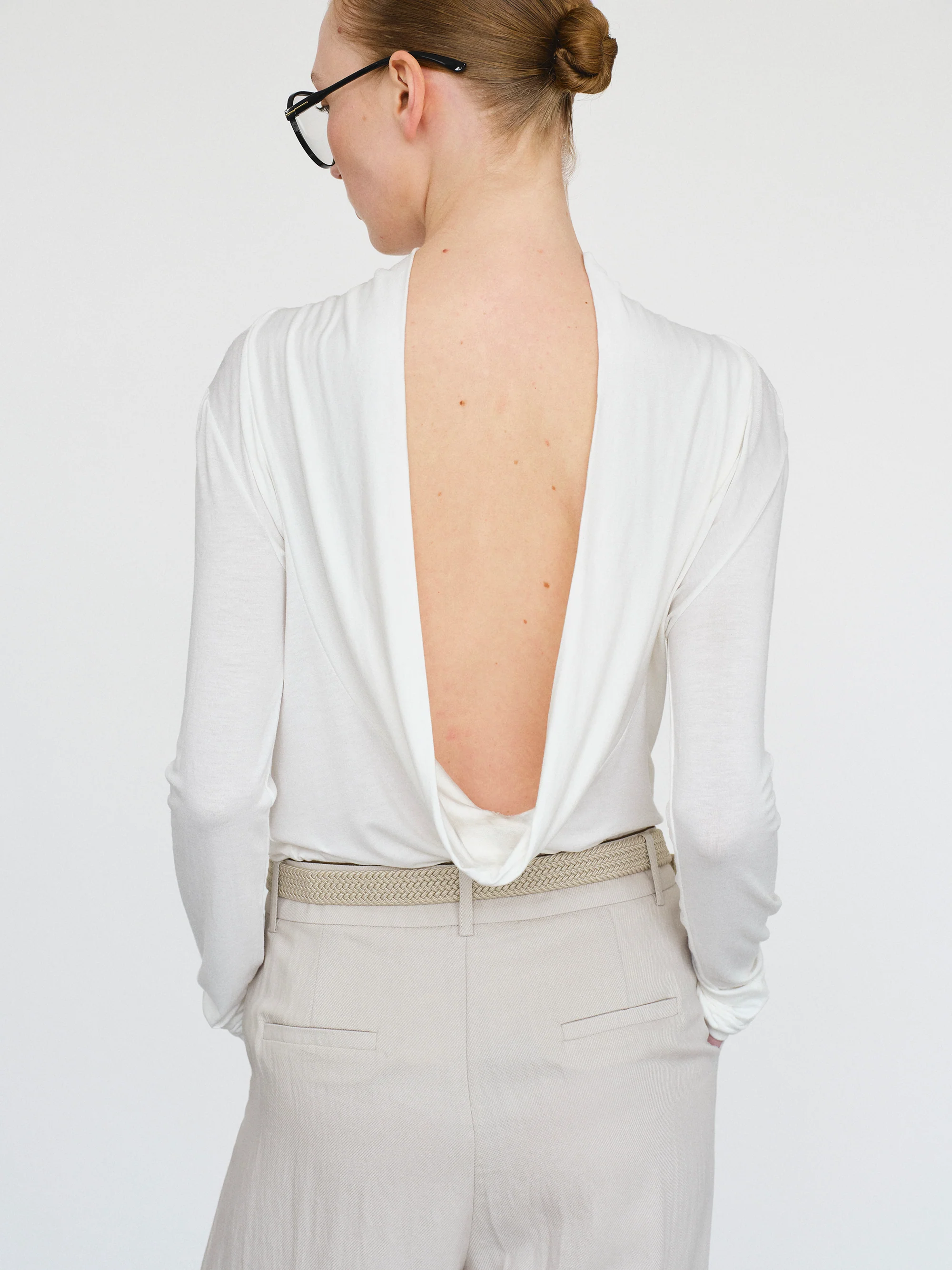 Drop Back Blouse, White - Image 5