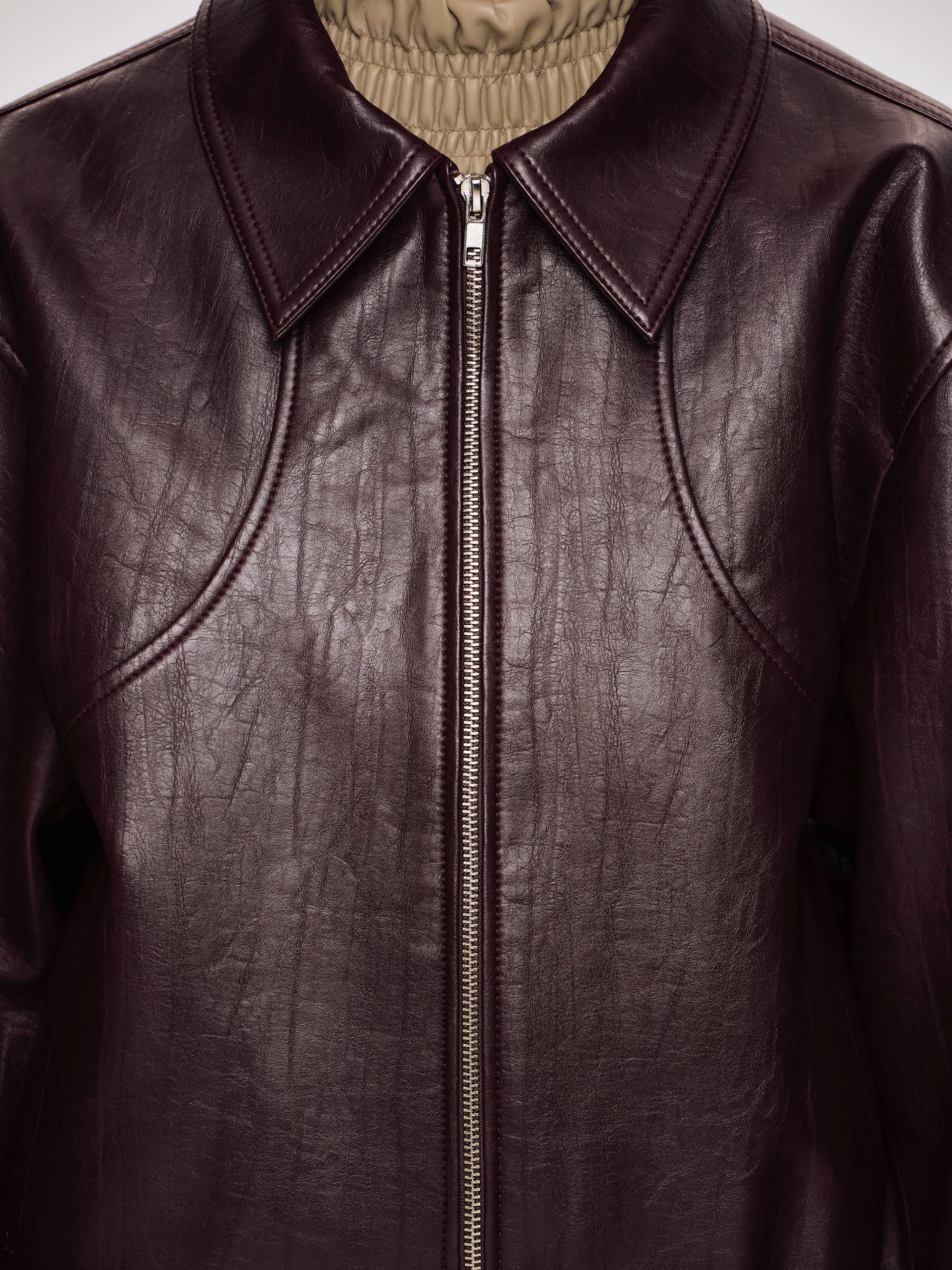 Ennio Faux-Leather Bomber Jacket, Mahogany - Image 7