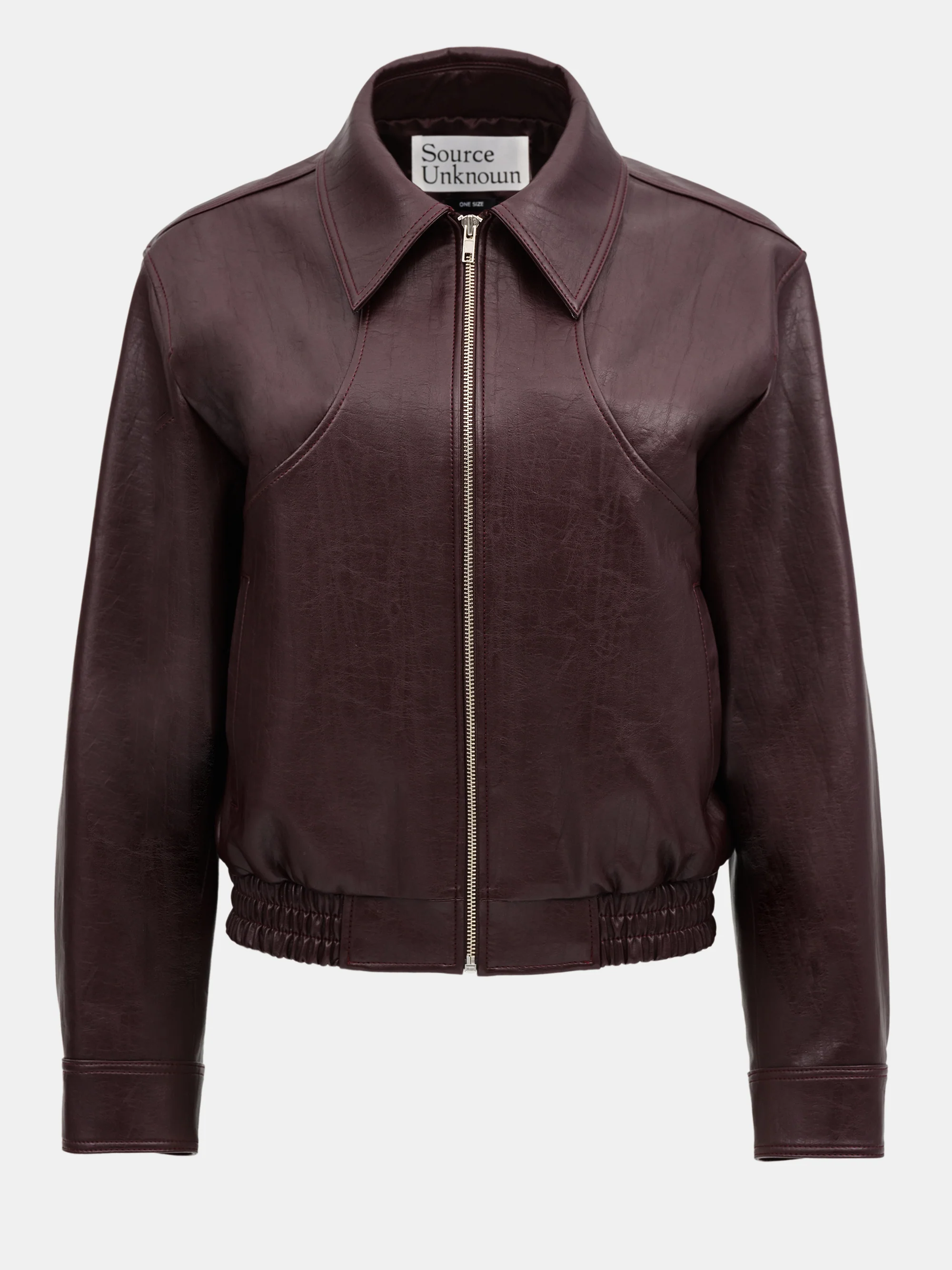 Ennio Faux-Leather Bomber Jacket, Mahogany - Image 9