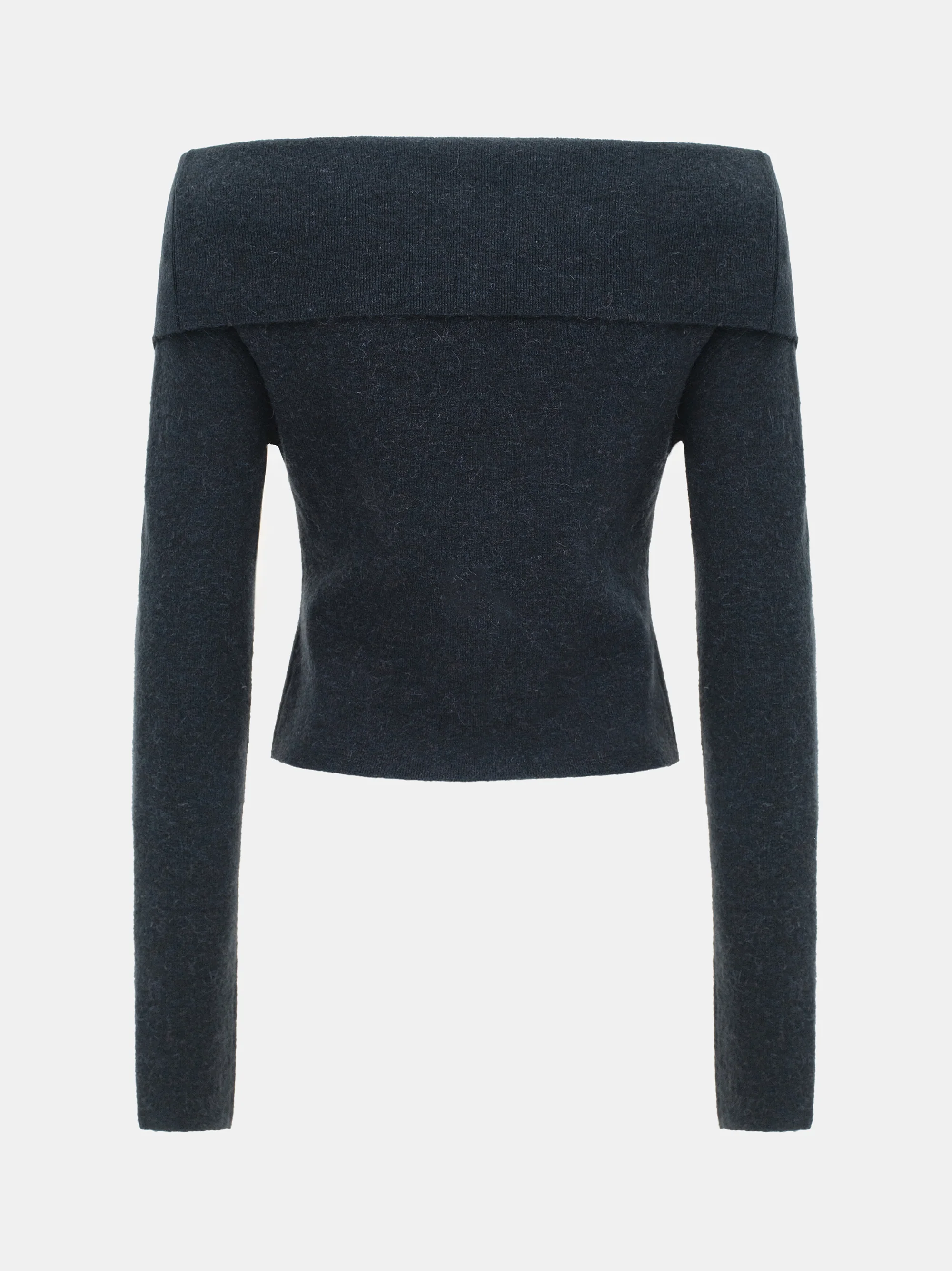 Foldover Button Knit Top, Navy - Image 6
