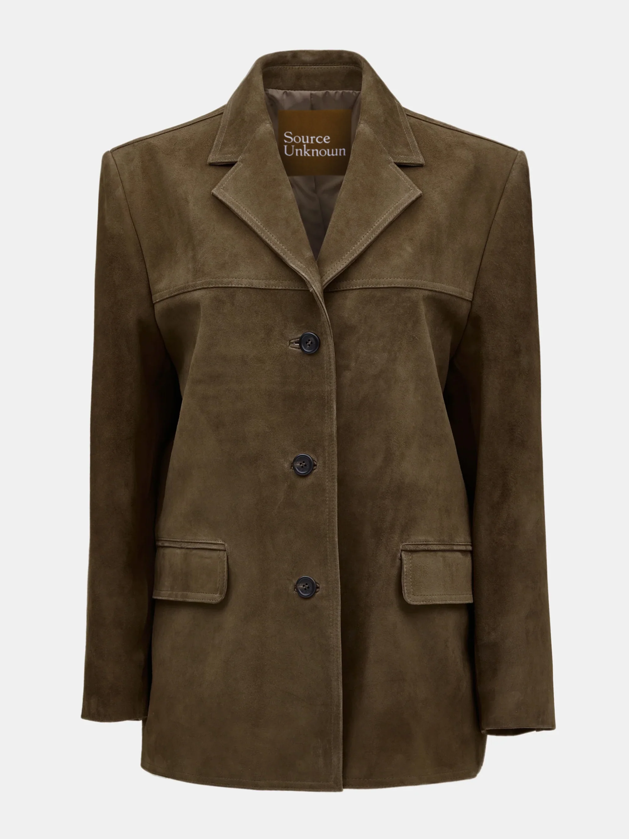 Hailey Lambskin Blazer, Pecan - Image 8