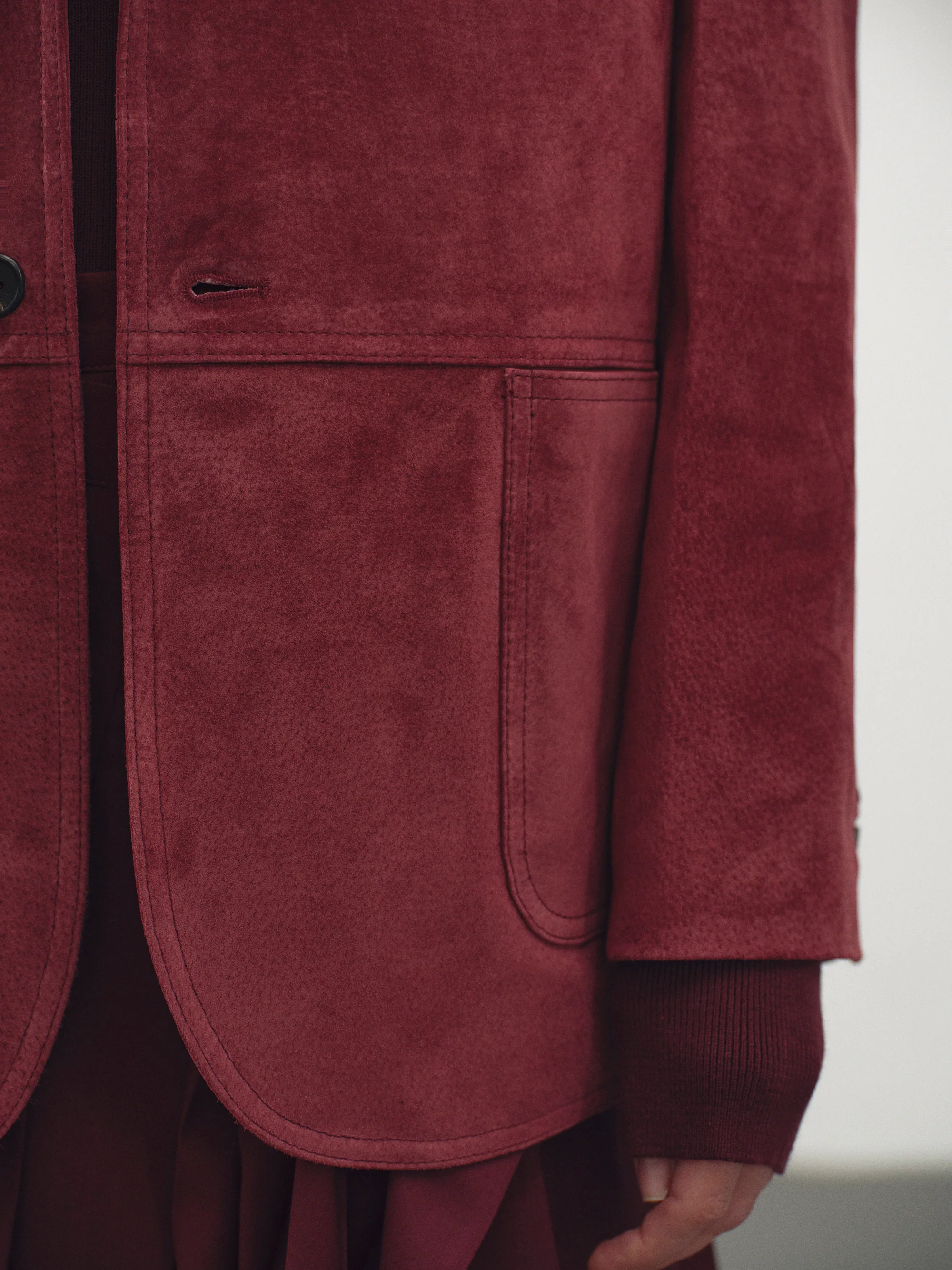 Kant Suede Blazer, Burgundy - Image 5