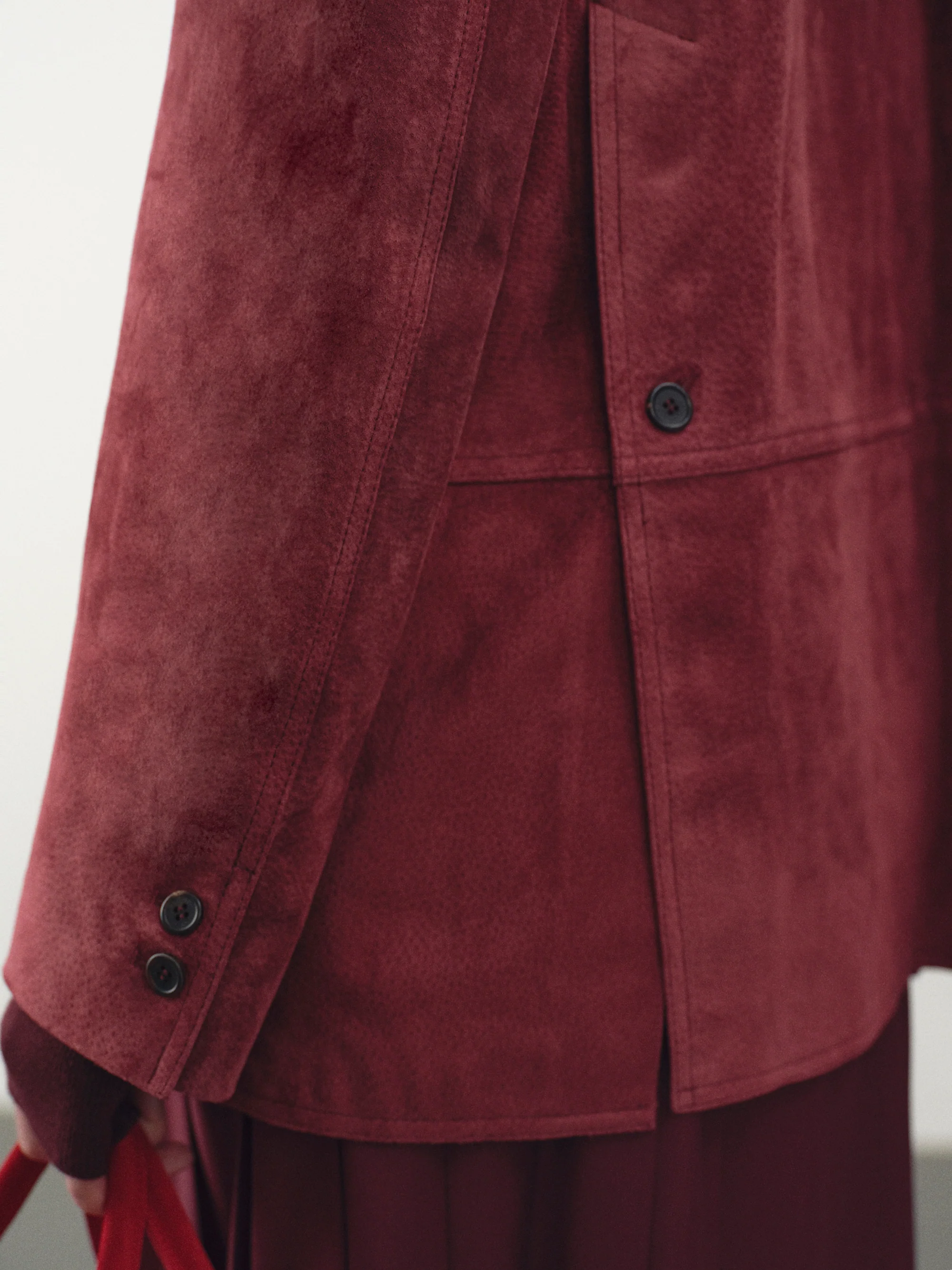 Kant Suede Blazer, Burgundy - Image 7