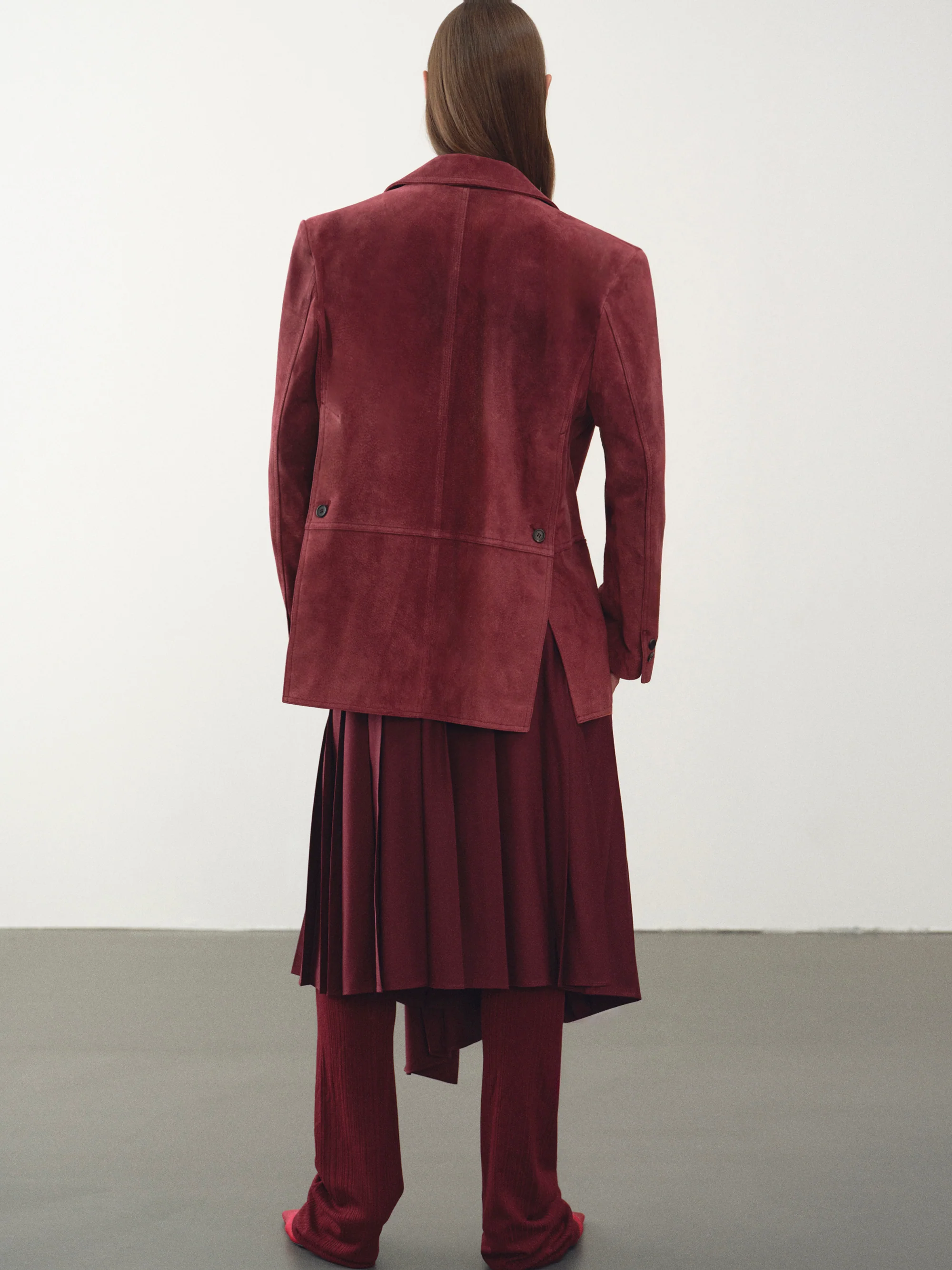 Kant Suede Blazer, Burgundy - Image 9