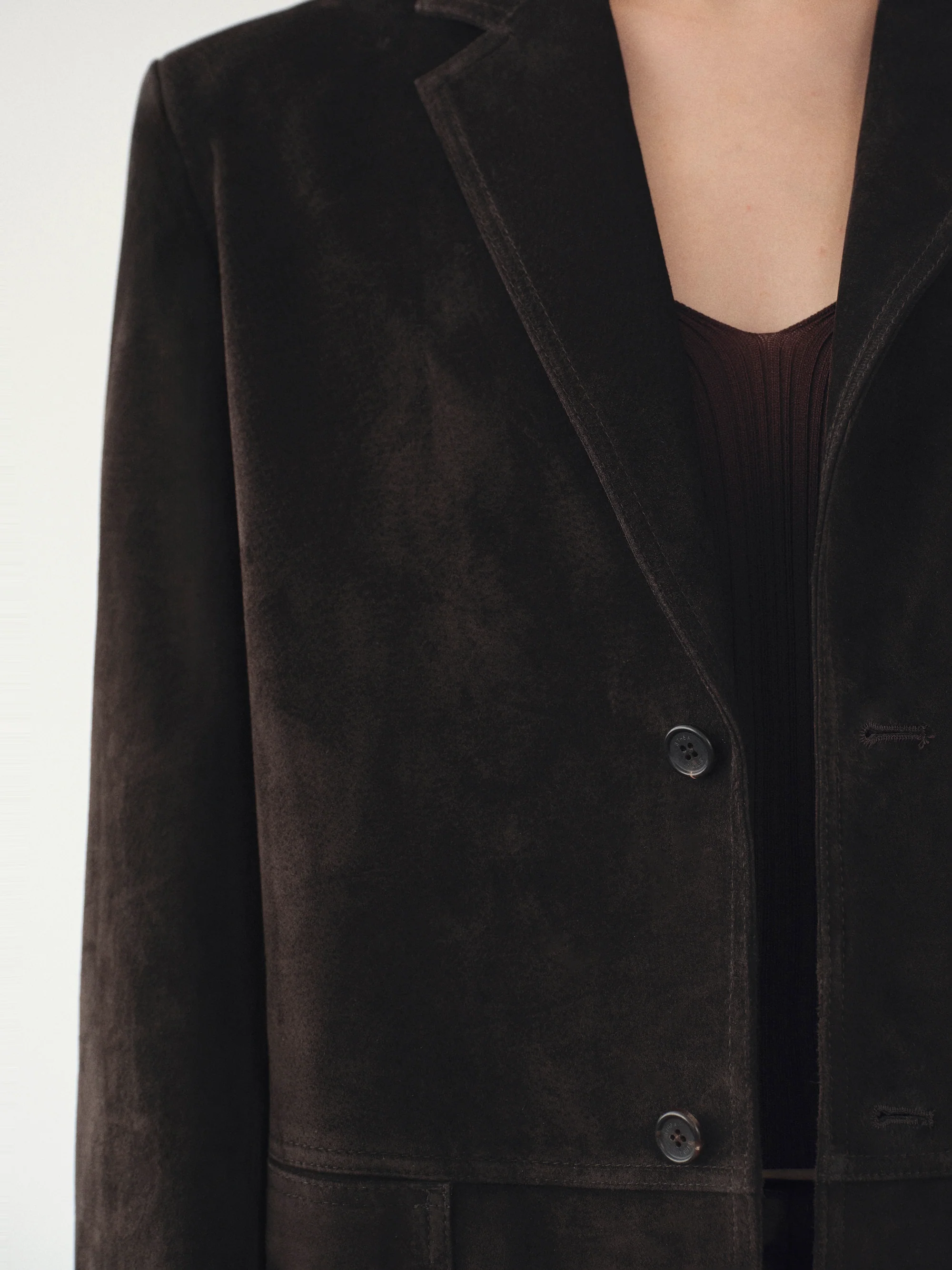 Kant Suede Blazer, Dark Chocolate - Image 3