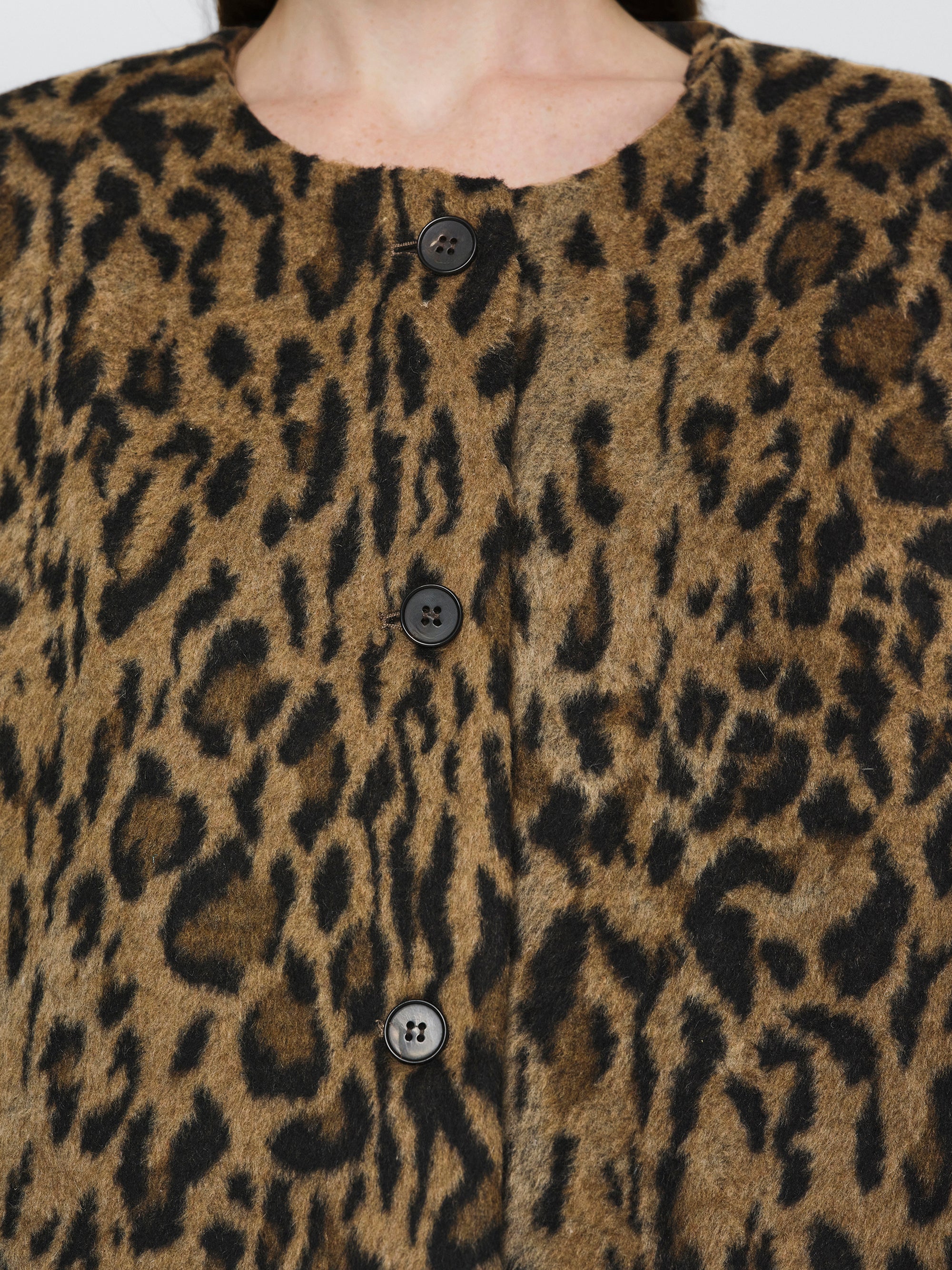 Leopard Faux-Fur Jacket, Brown - Image 3