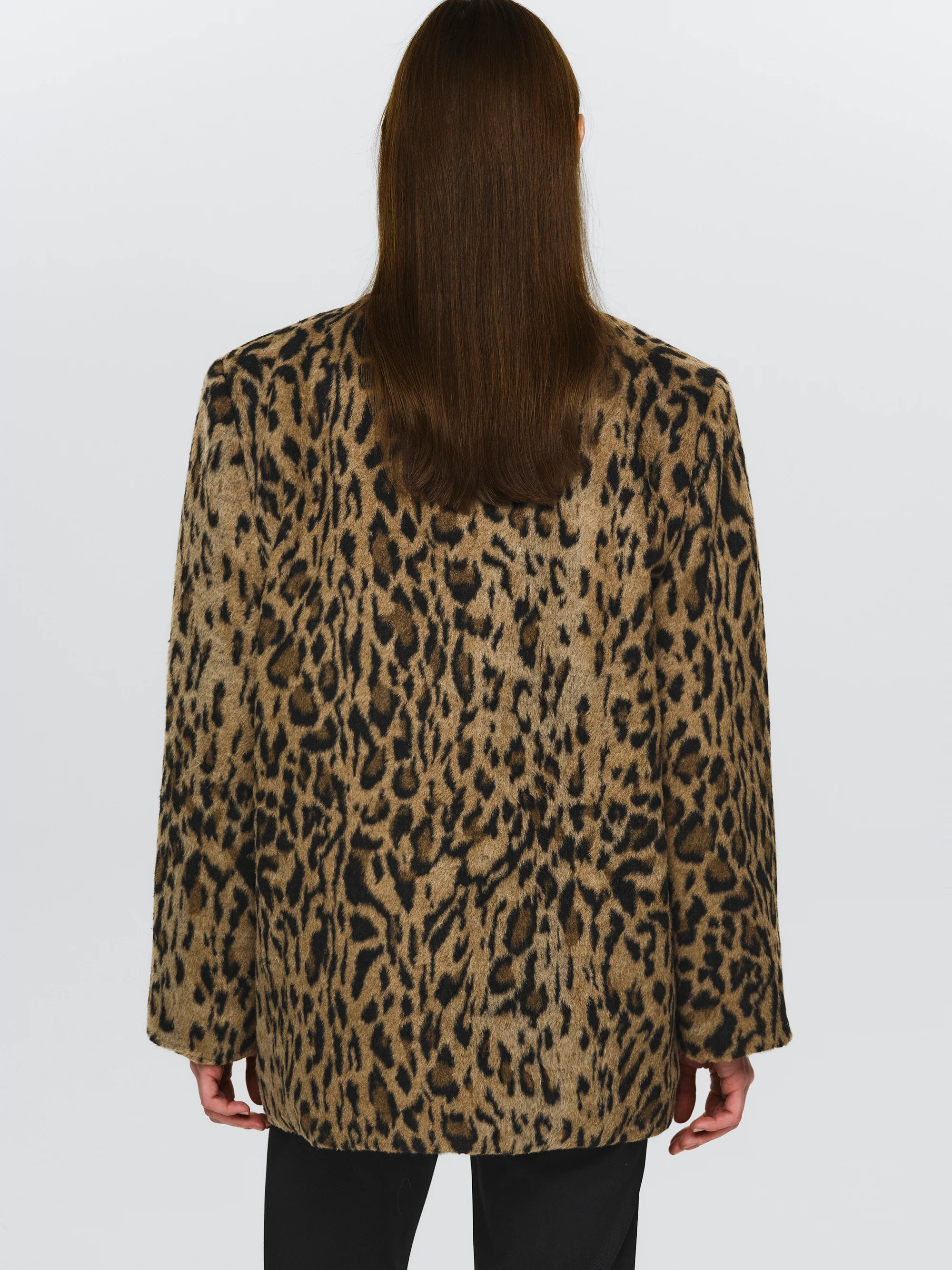 Leopard Faux-Fur Jacket, Brown - Image 4