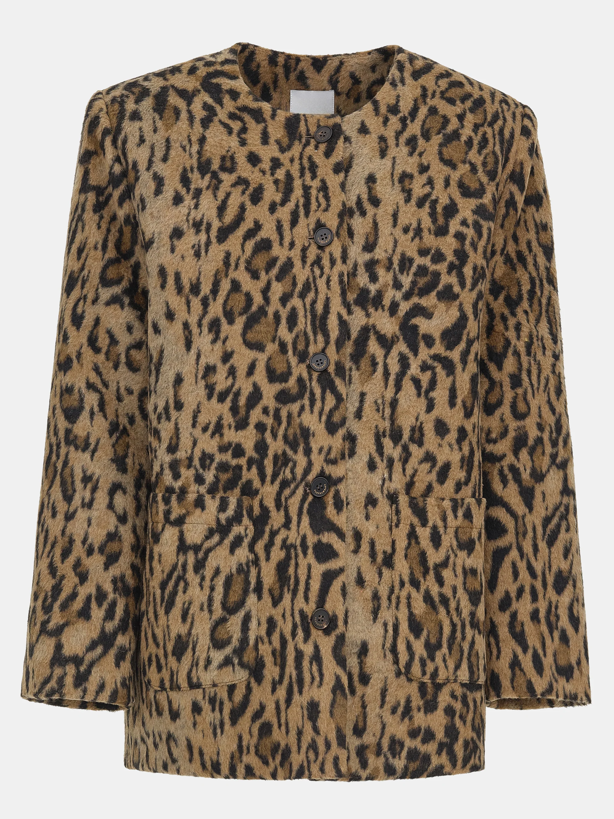 Leopard Faux-Fur Jacket, Brown - Image 5