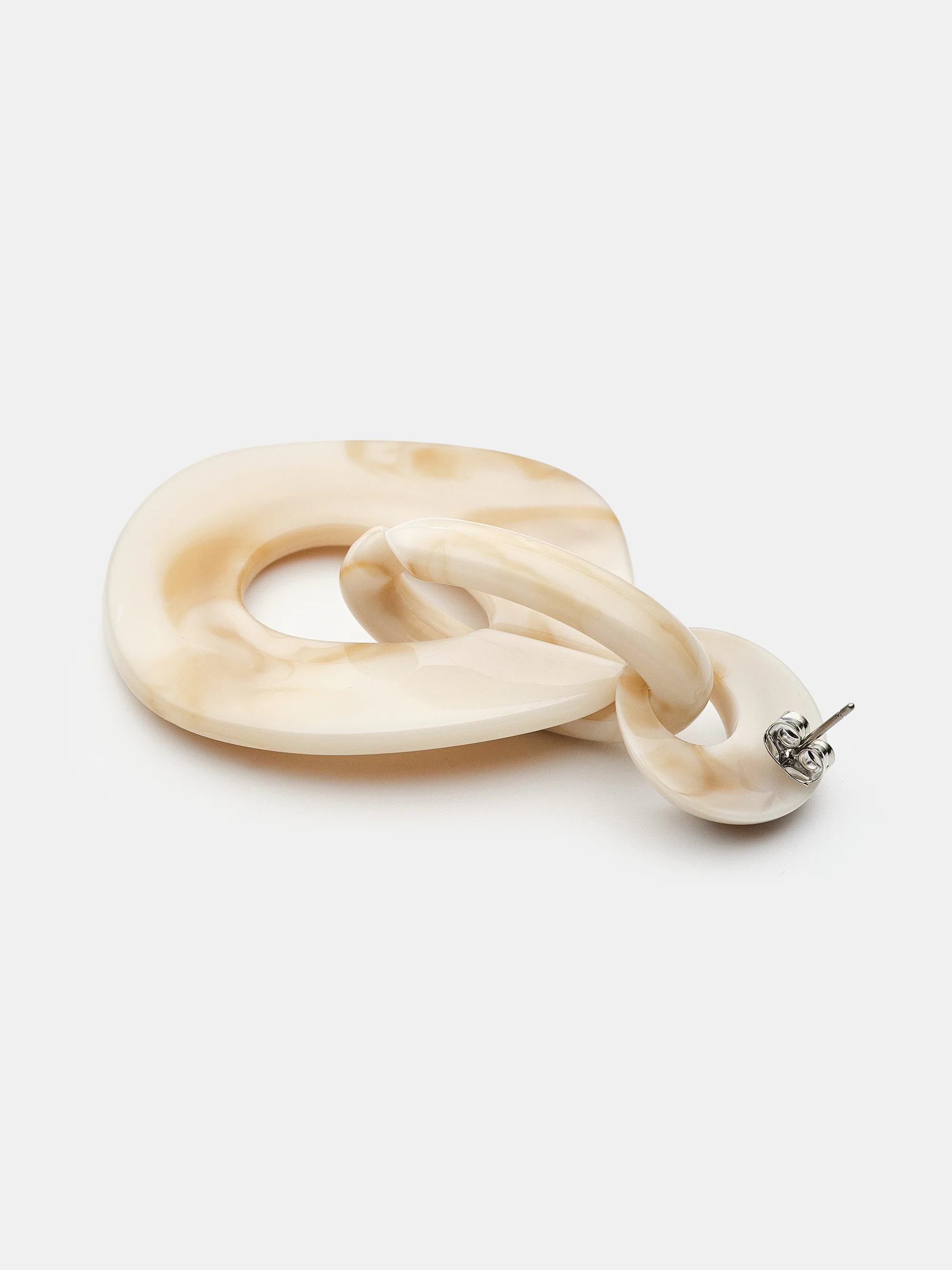 Marble Drop Earrings, Butter - Image 3