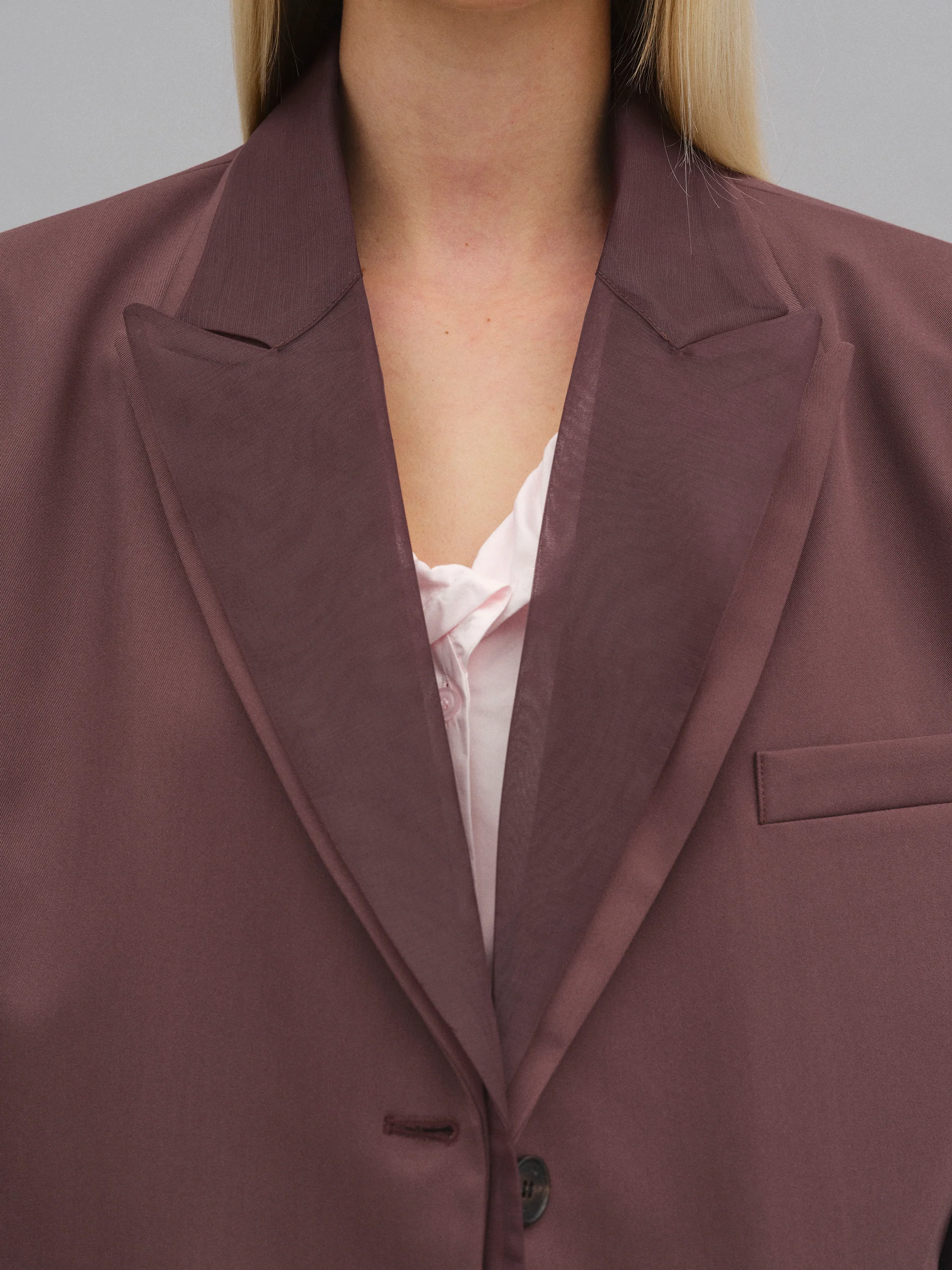 Molly Sheer Collar Blazer, Wine - Image 3