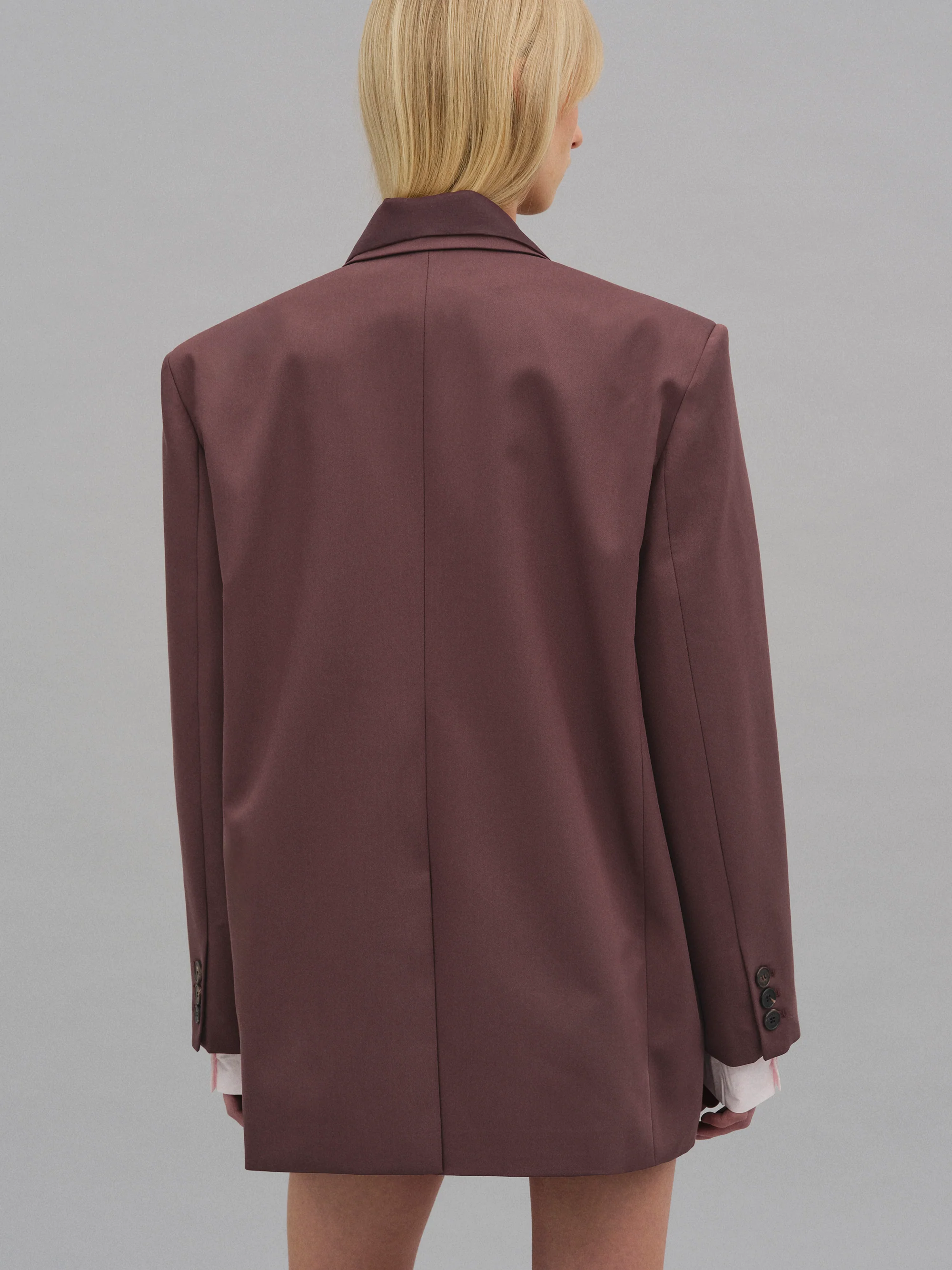 Molly Sheer Collar Blazer, Wine - Image 5