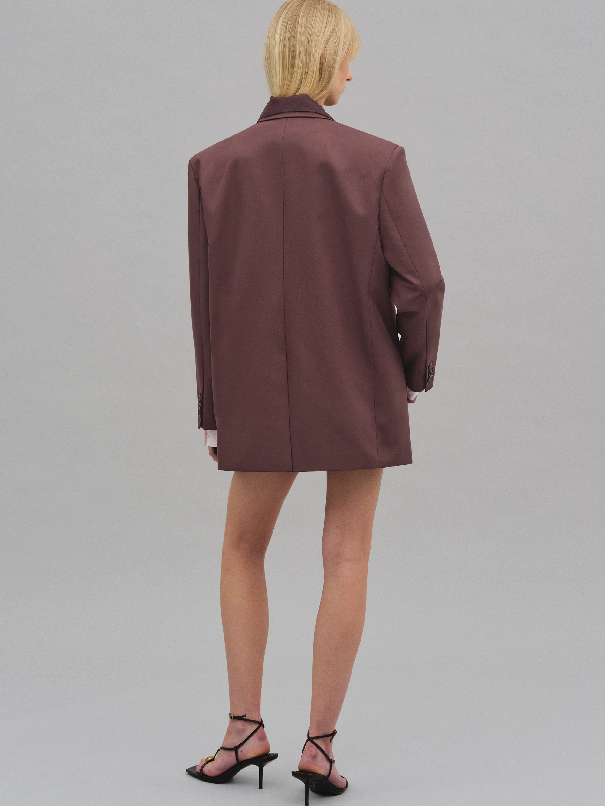 Molly Sheer Collar Blazer, Wine - Image 6