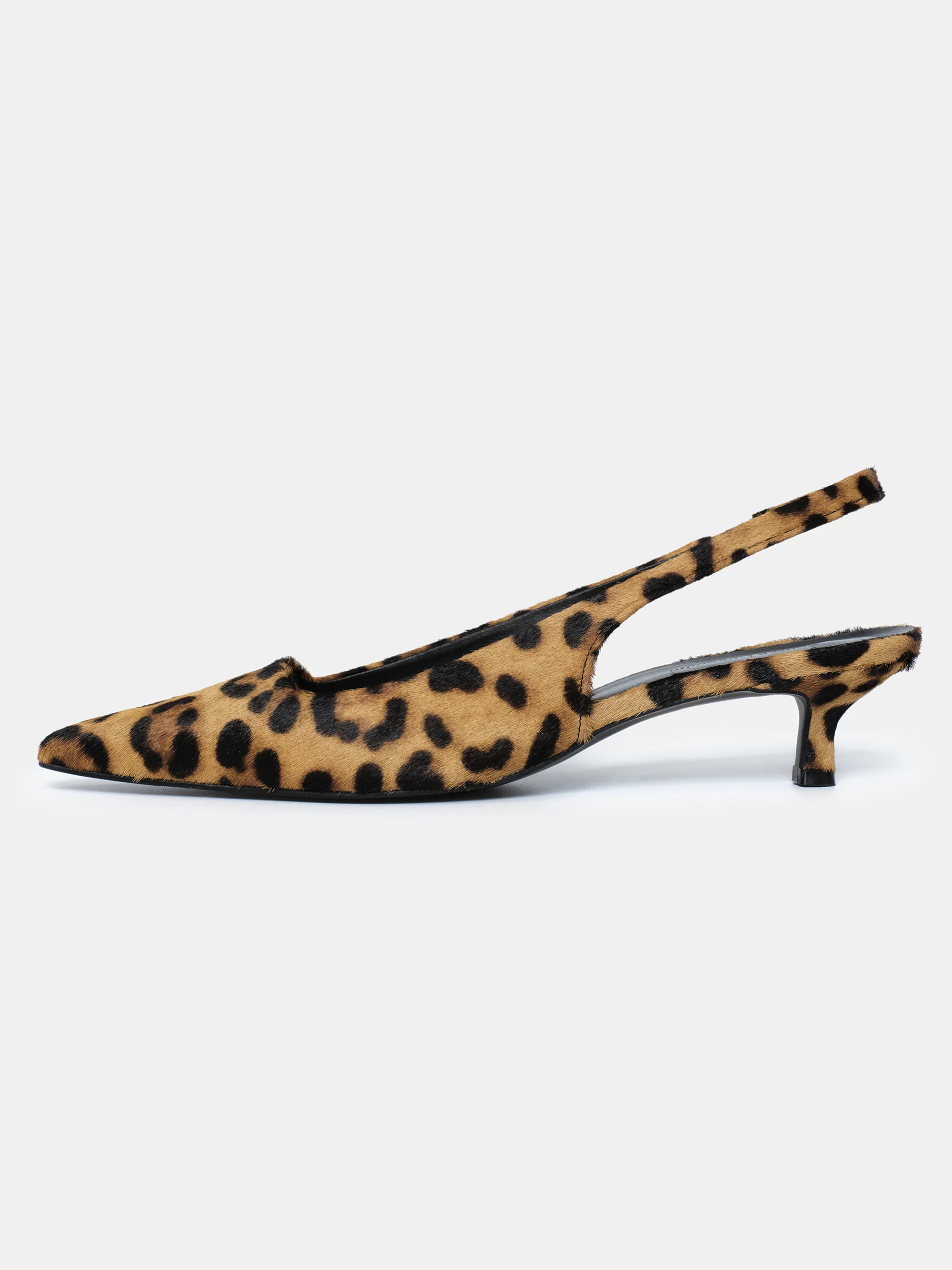 Nalita Cow-Hair Slingback Pumps, Leo Brown - Image 3