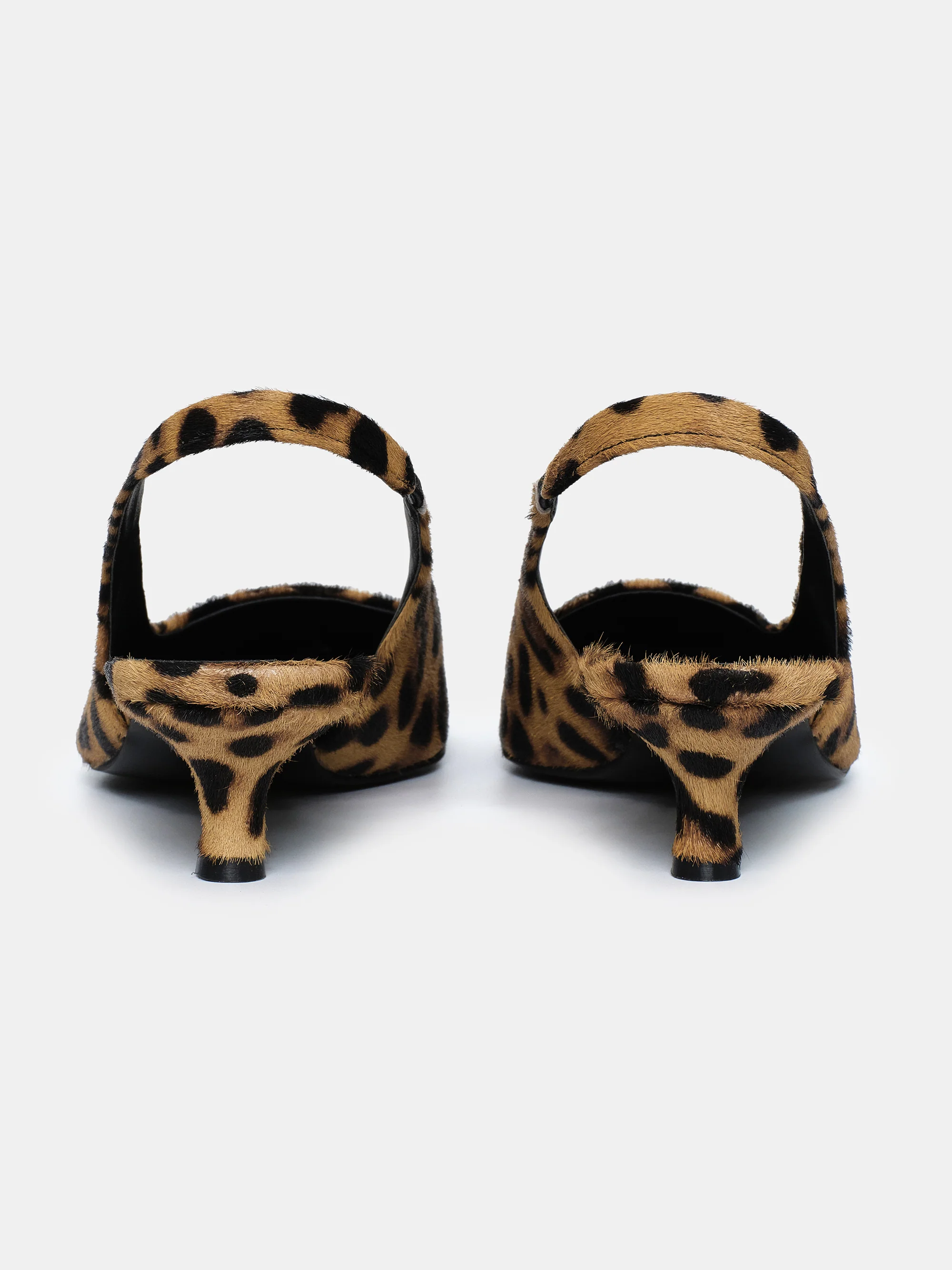 Nalita Cow-Hair Slingback Pumps, Leo Brown - Image 5