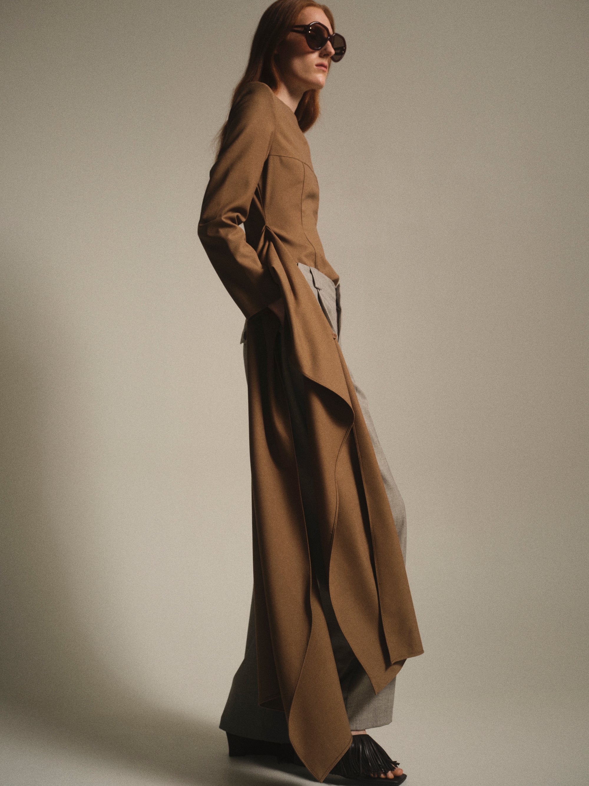 Nevis Asymmetric Panel Top, Brown - Image 3