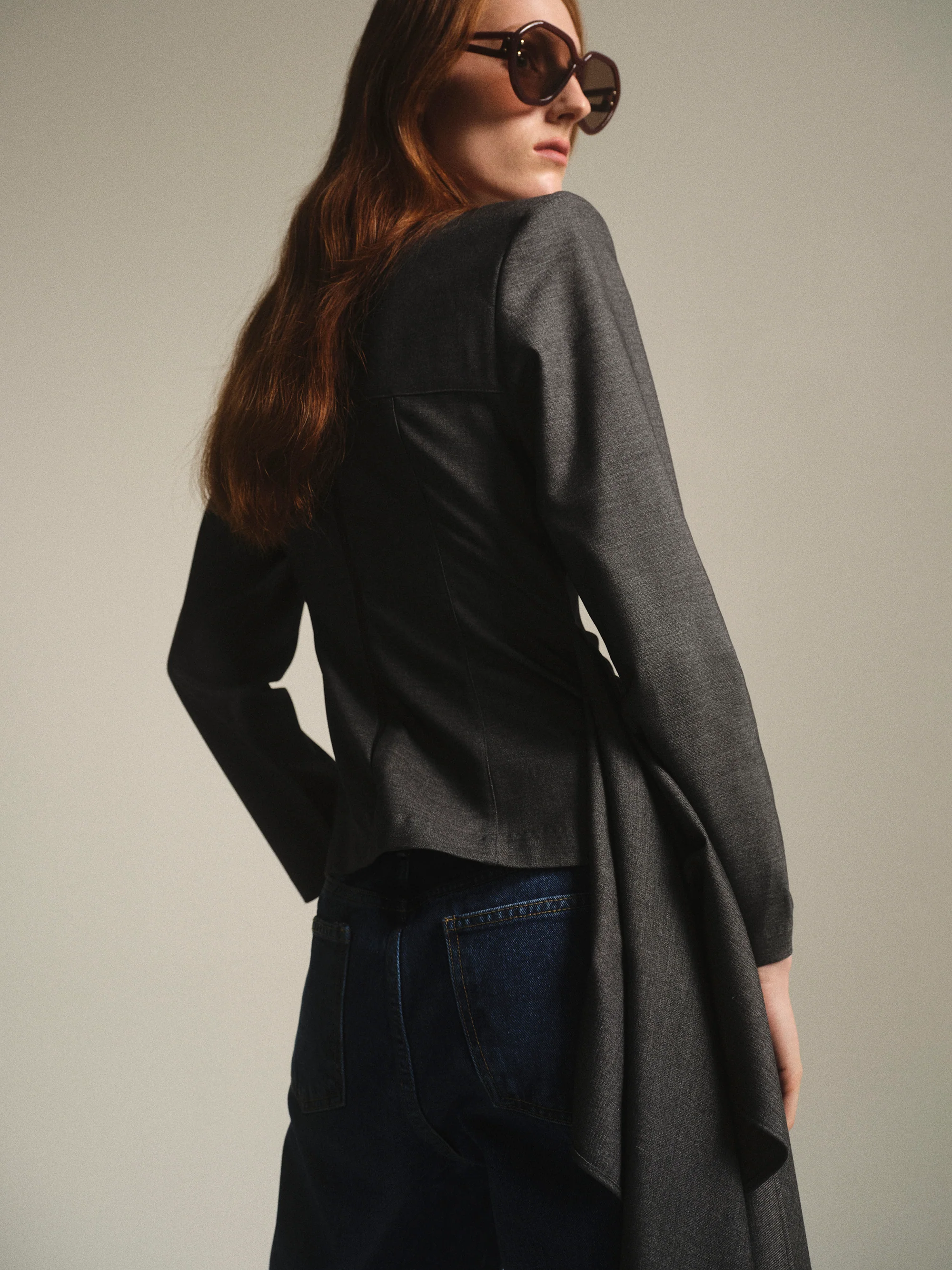 Nevis Asymmetric Panel Top, Charcoal - Image 5