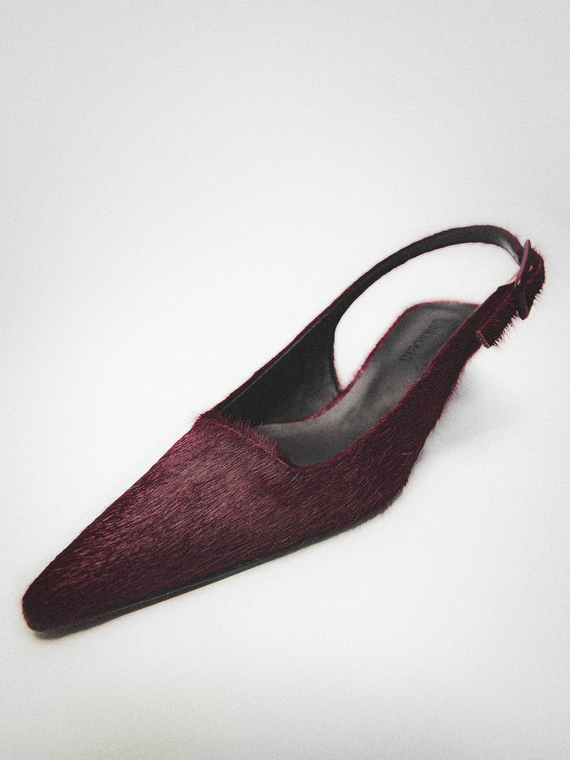 Nomie Cow-Hair Slingback, Wine - Image 4