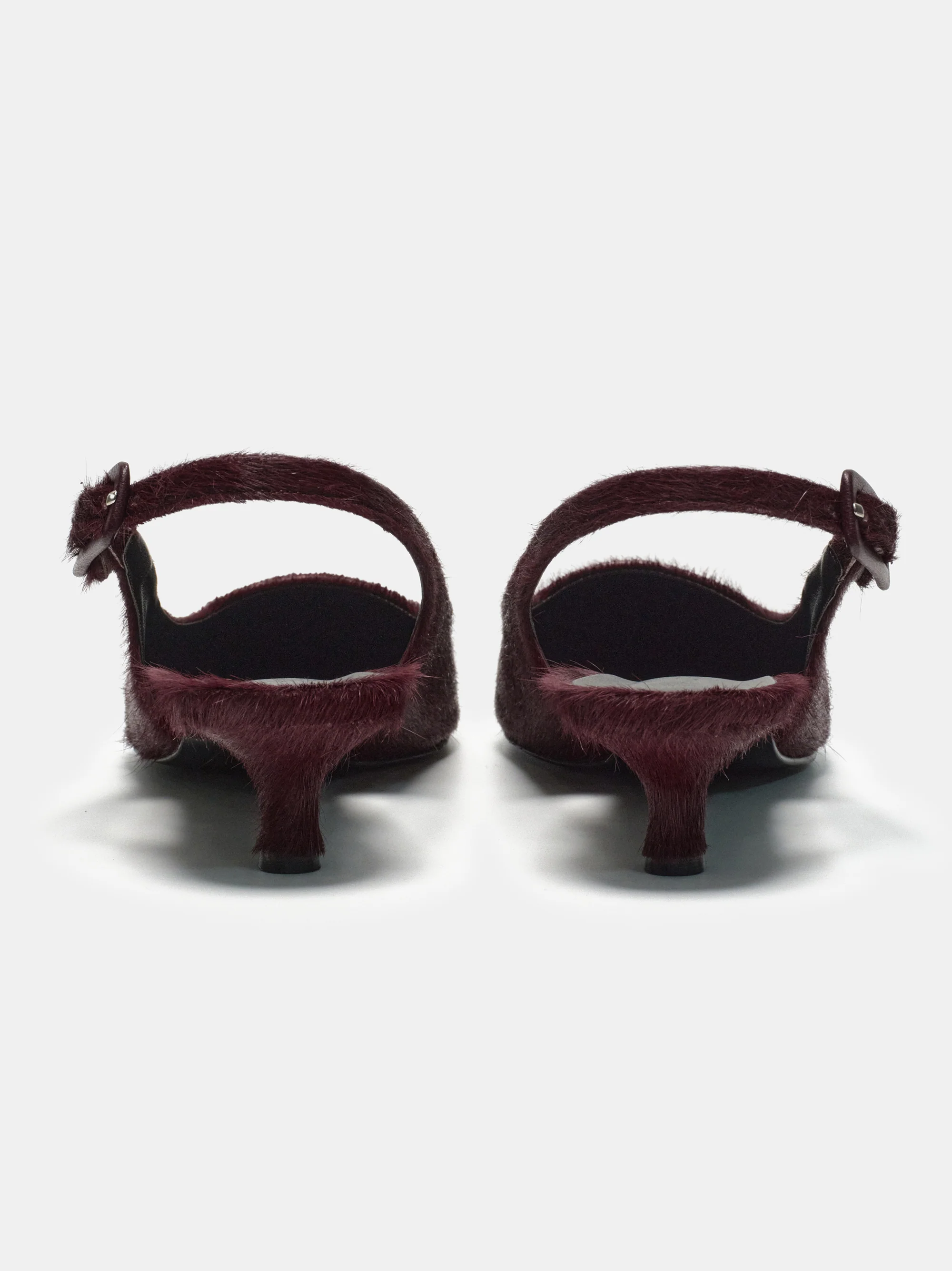 Nomie Cow-Hair Slingback, Wine - Image 6