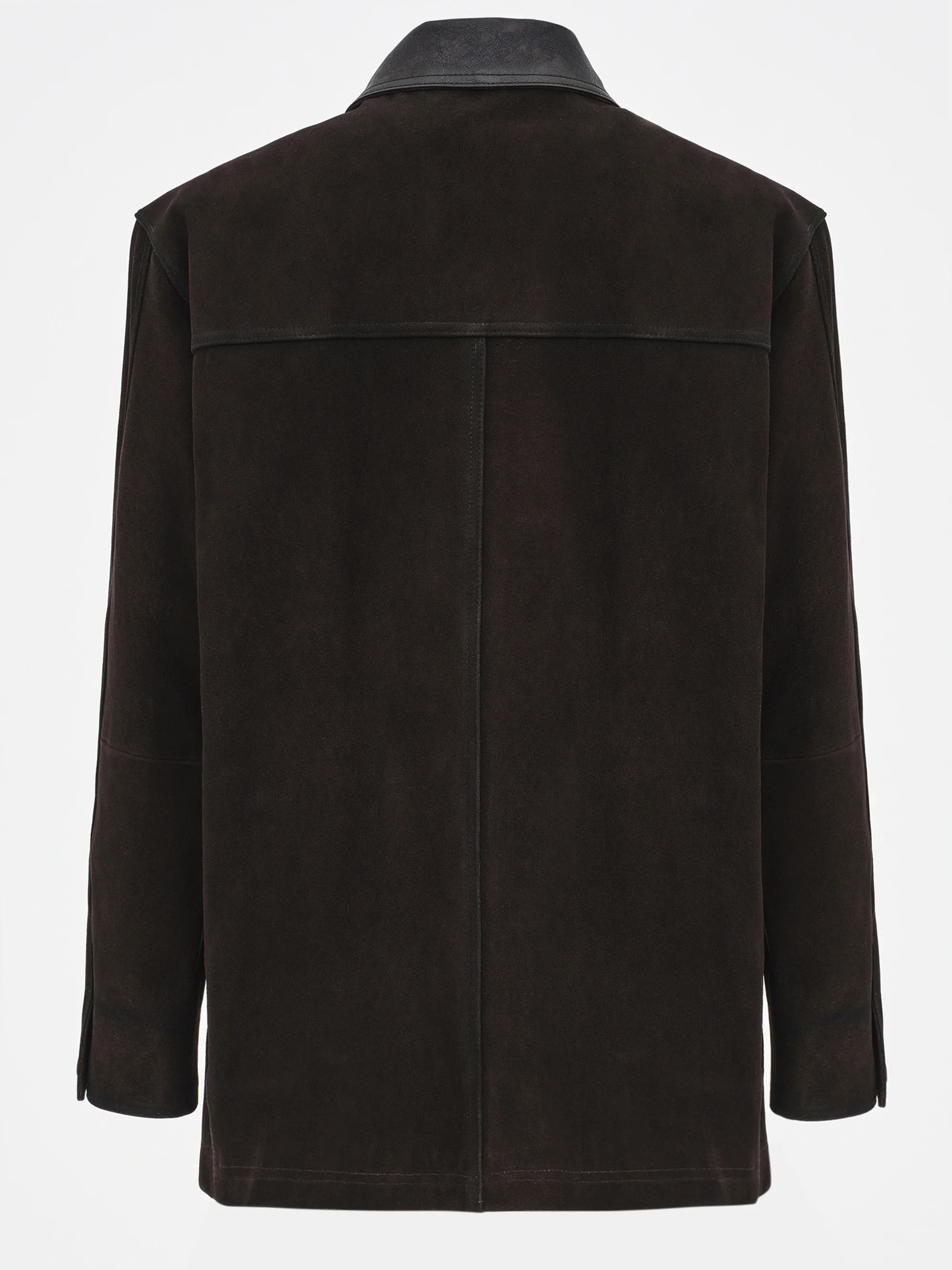 Paneled Barn Suede Jacket, Brown - Image 7