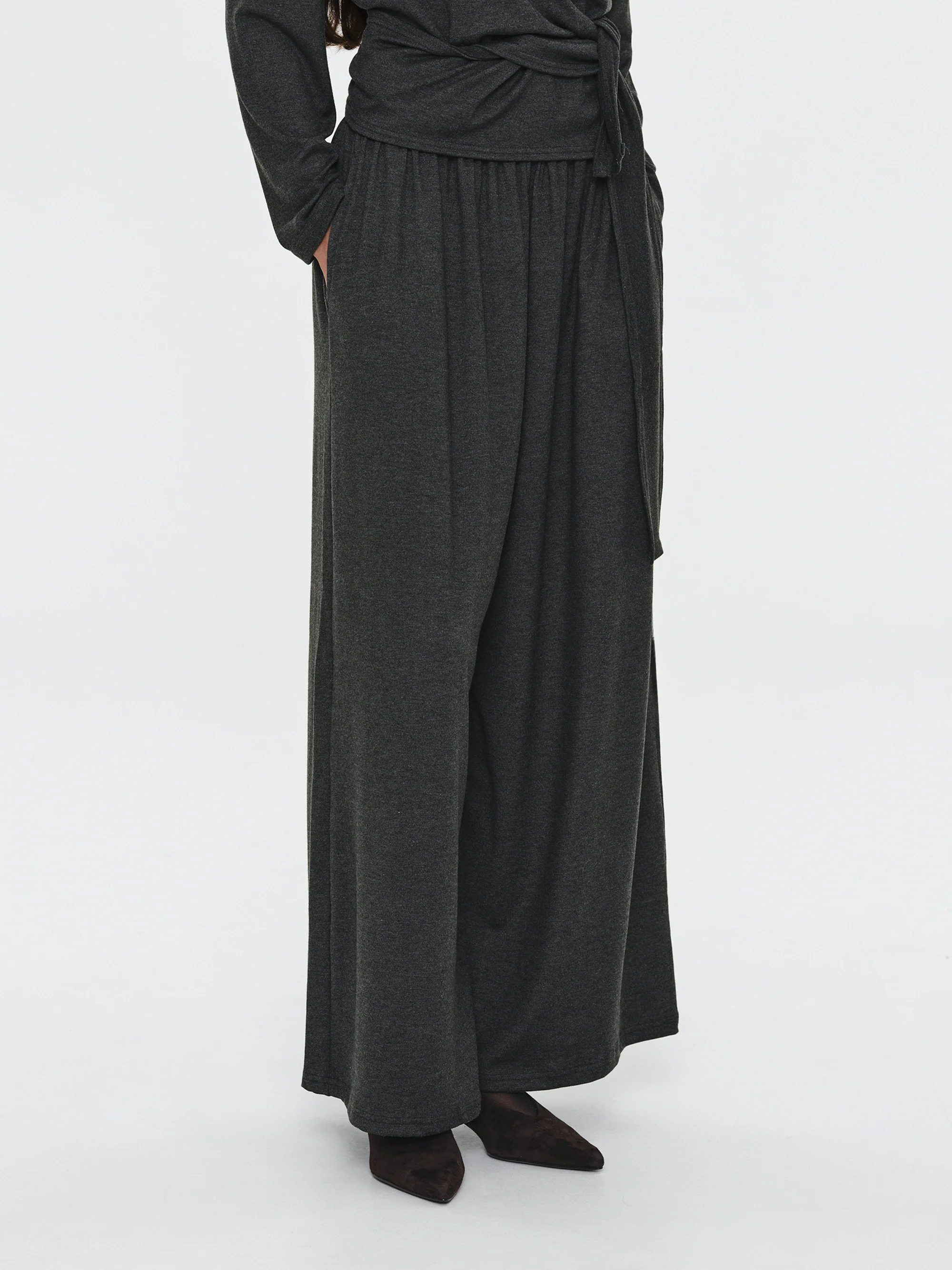 Peached Jersey Lounge Pants, Charcoal - Image 3