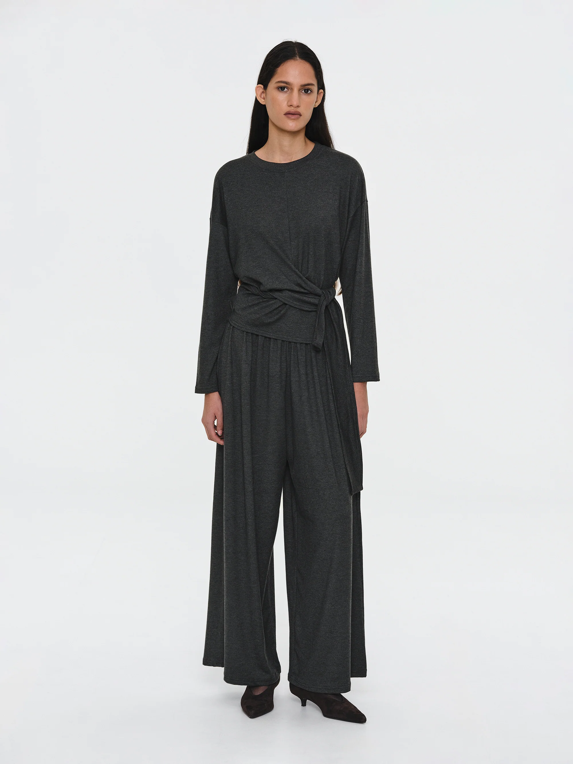 Peached Jersey Lounge Pants, Charcoal - Image 4