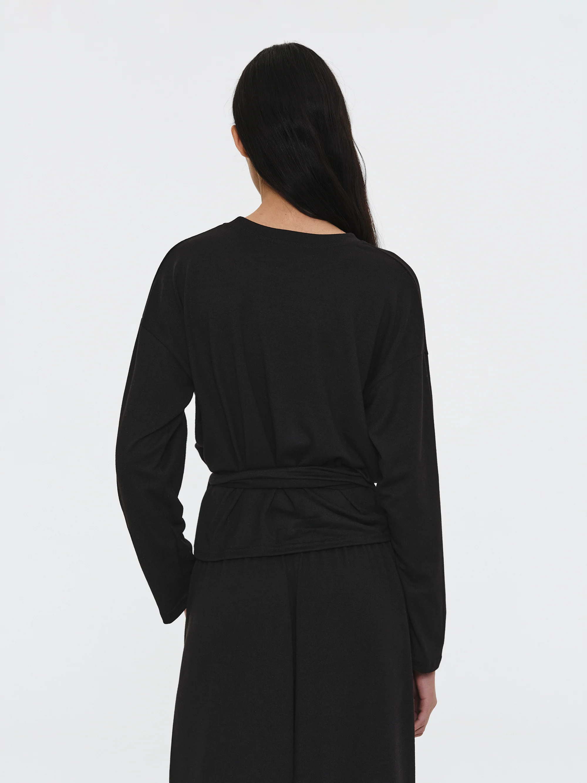 Peached Jersey Tie Tee, Black - Image 3