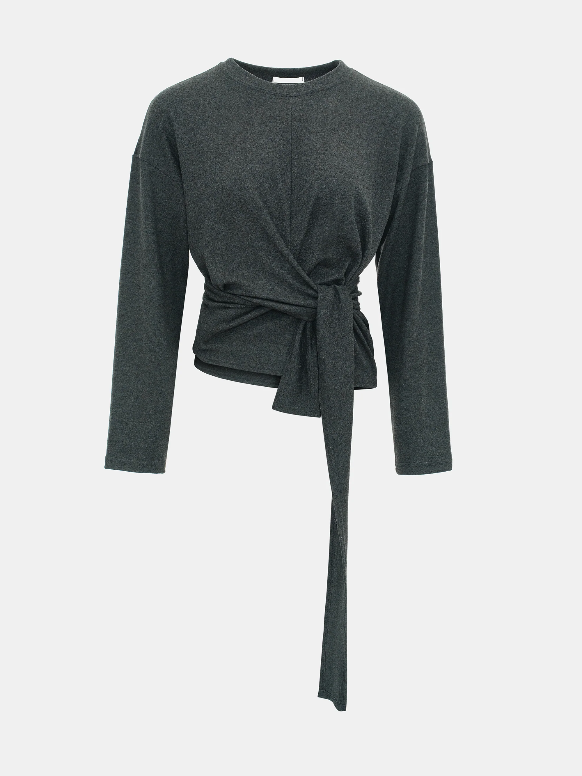 Peached Jersey Tie Tee, Charcoal - Image 5