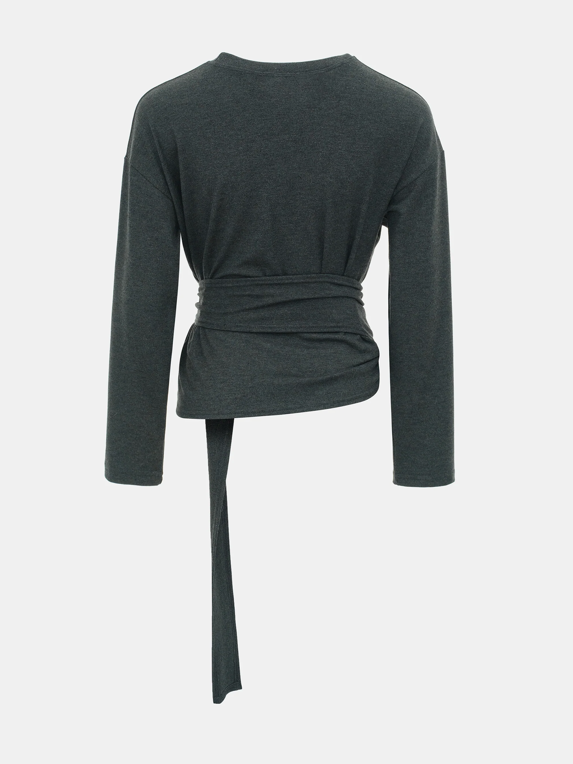 Peached Jersey Tie Tee, Charcoal - Image 6