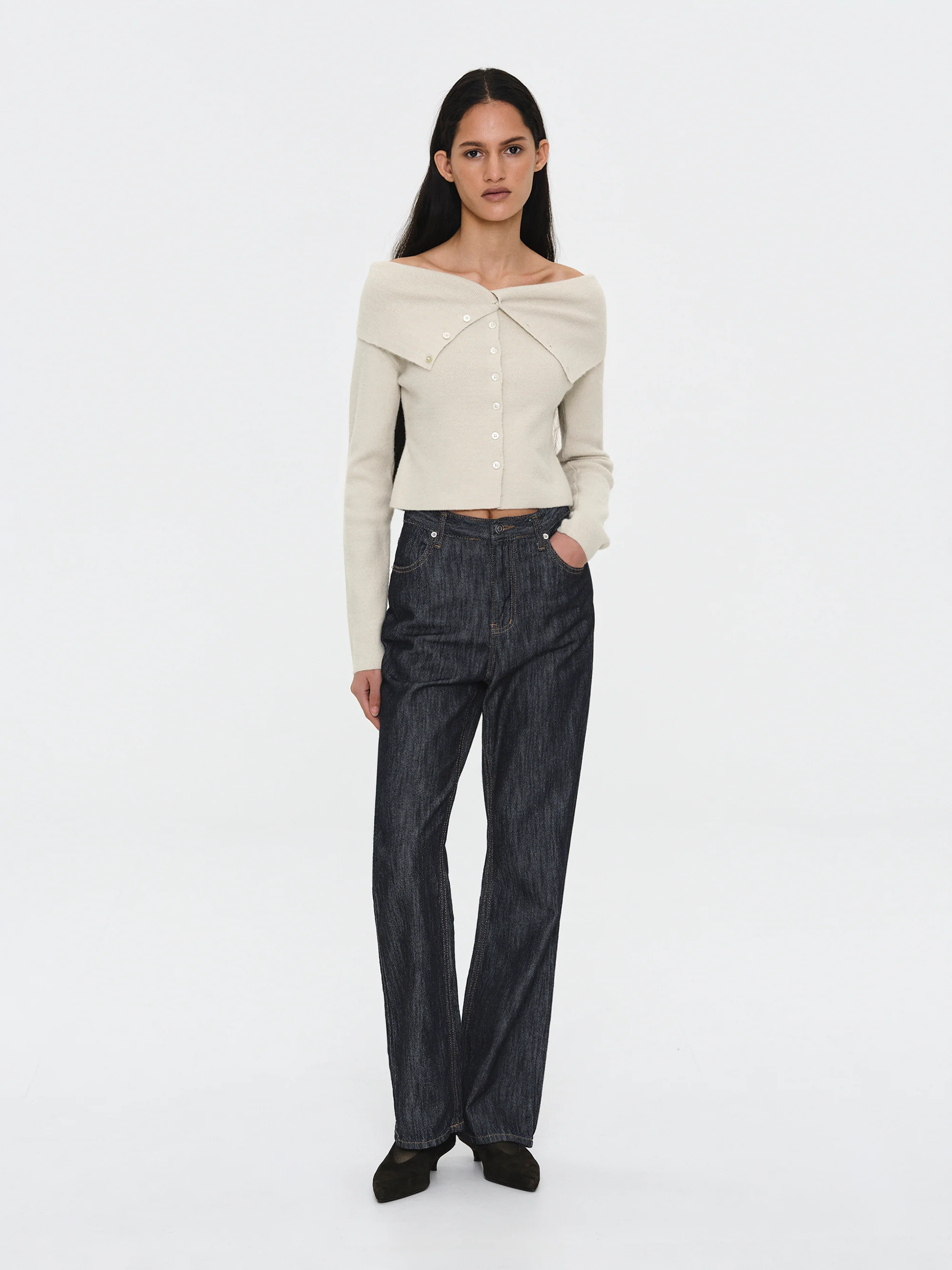 Raw Denim Slim Jeans, Indigo - Image 3