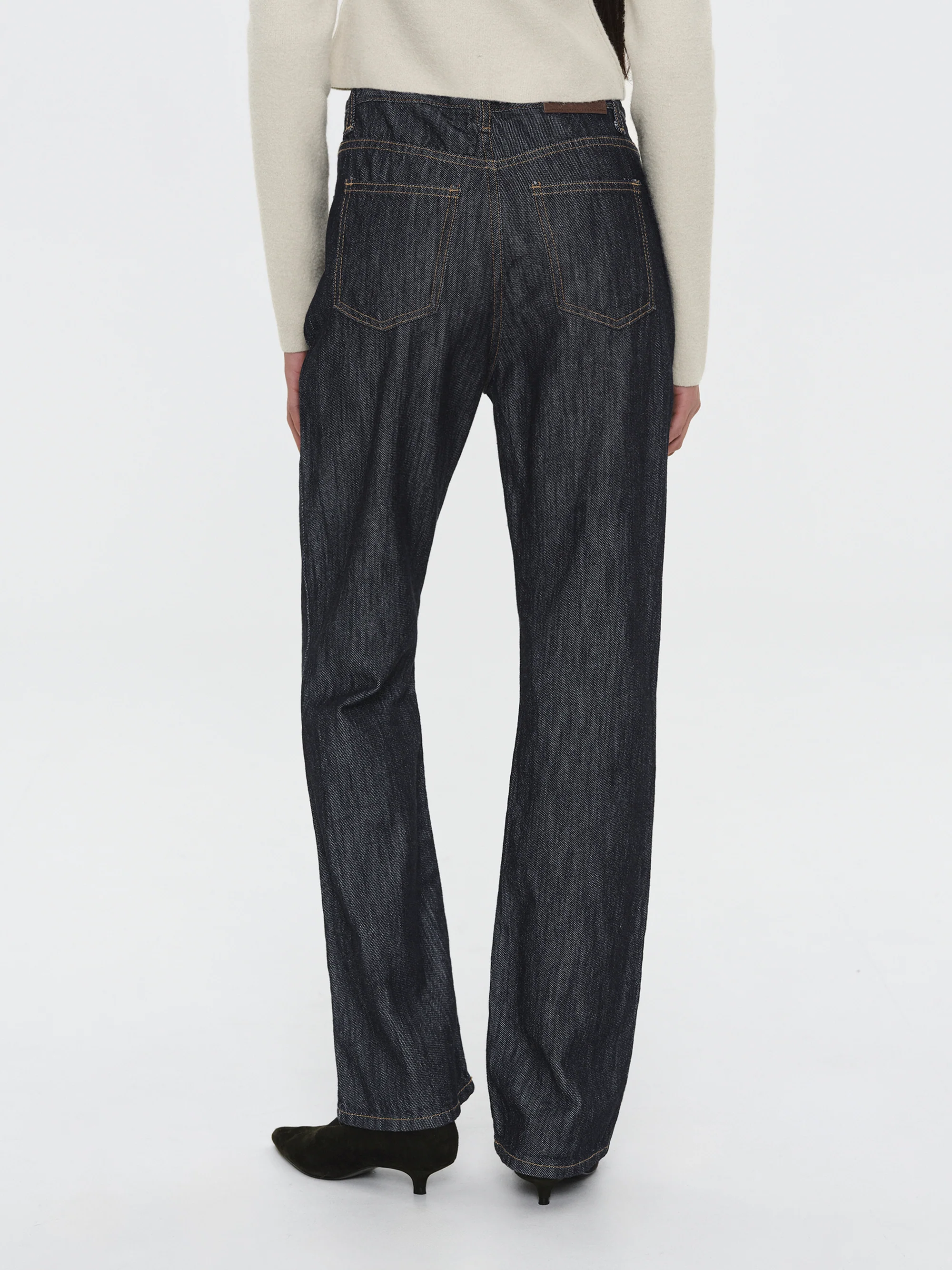 Raw Denim Slim Jeans, Indigo - Image 4