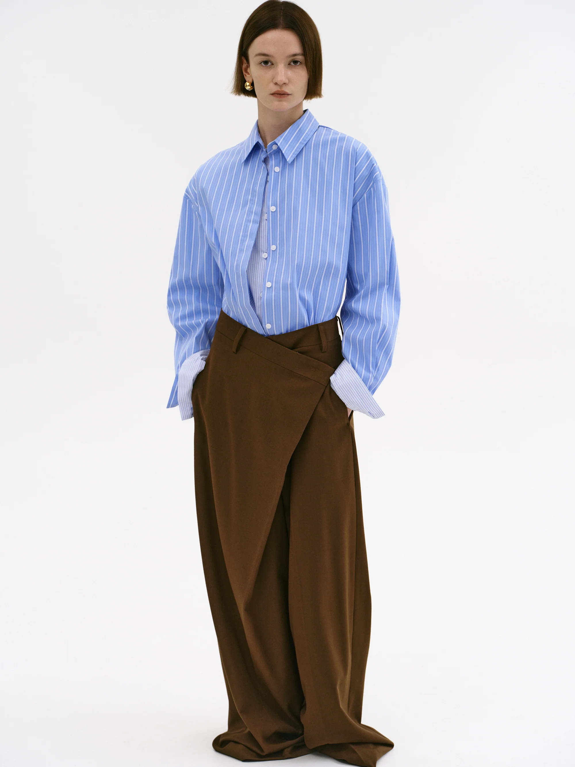 Rennert Criss Cross Trousers, Saddle Brown - Image 4