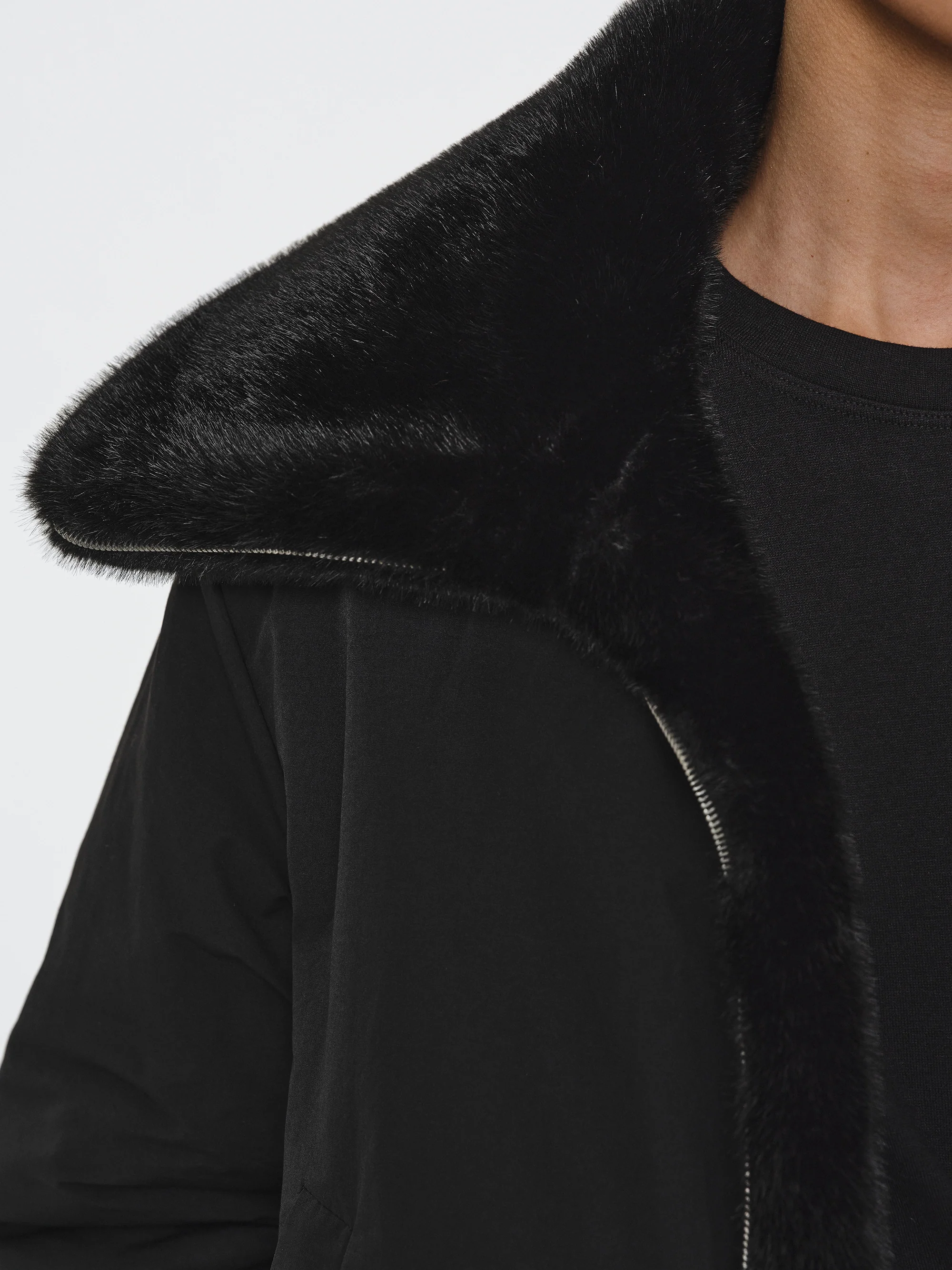 Reversible Faux-Fur Jacket, Black - Image 4