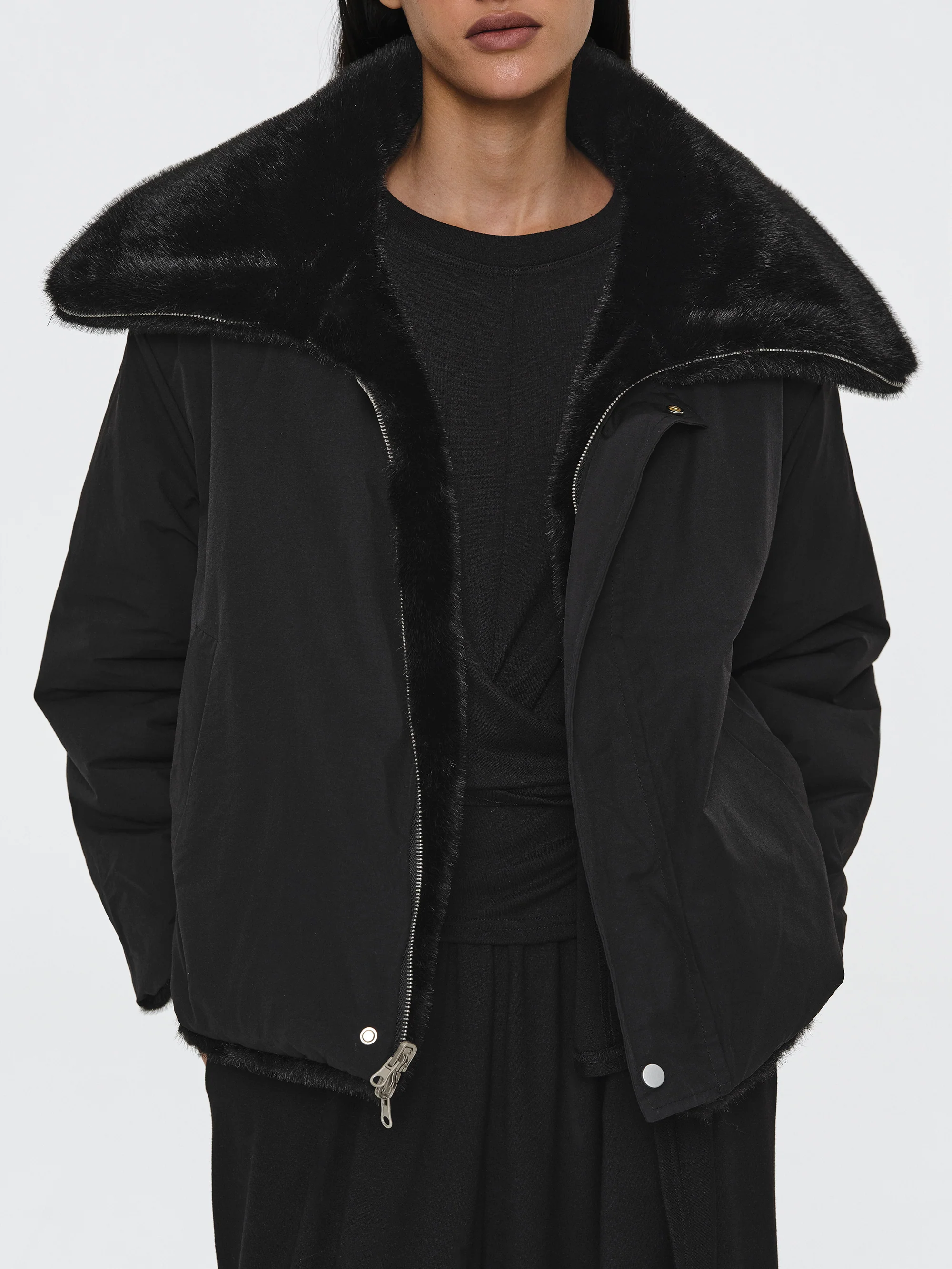 Reversible Faux-Fur Jacket, Black - Image 5