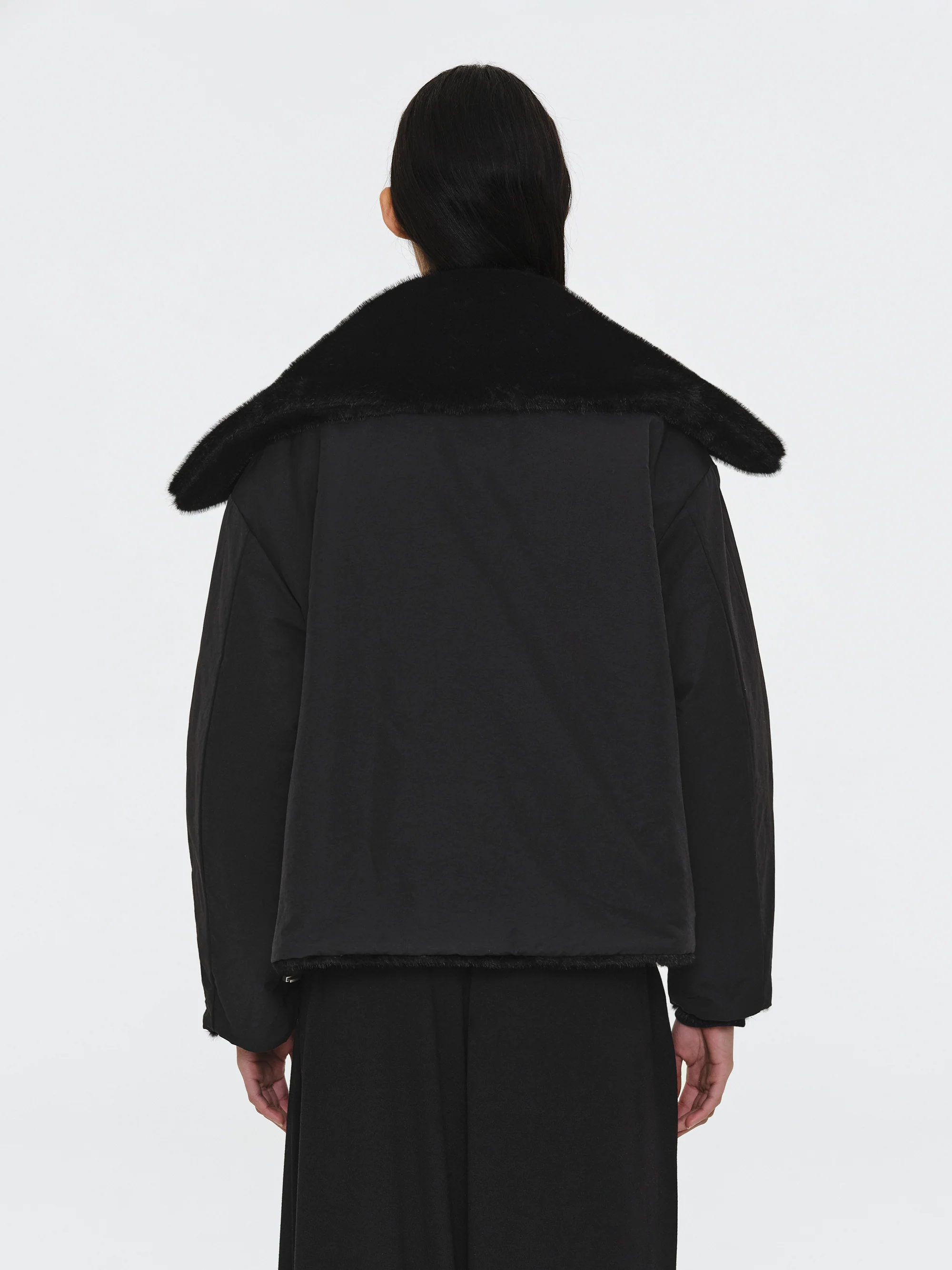 Reversible Faux-Fur Jacket, Black - Image 7
