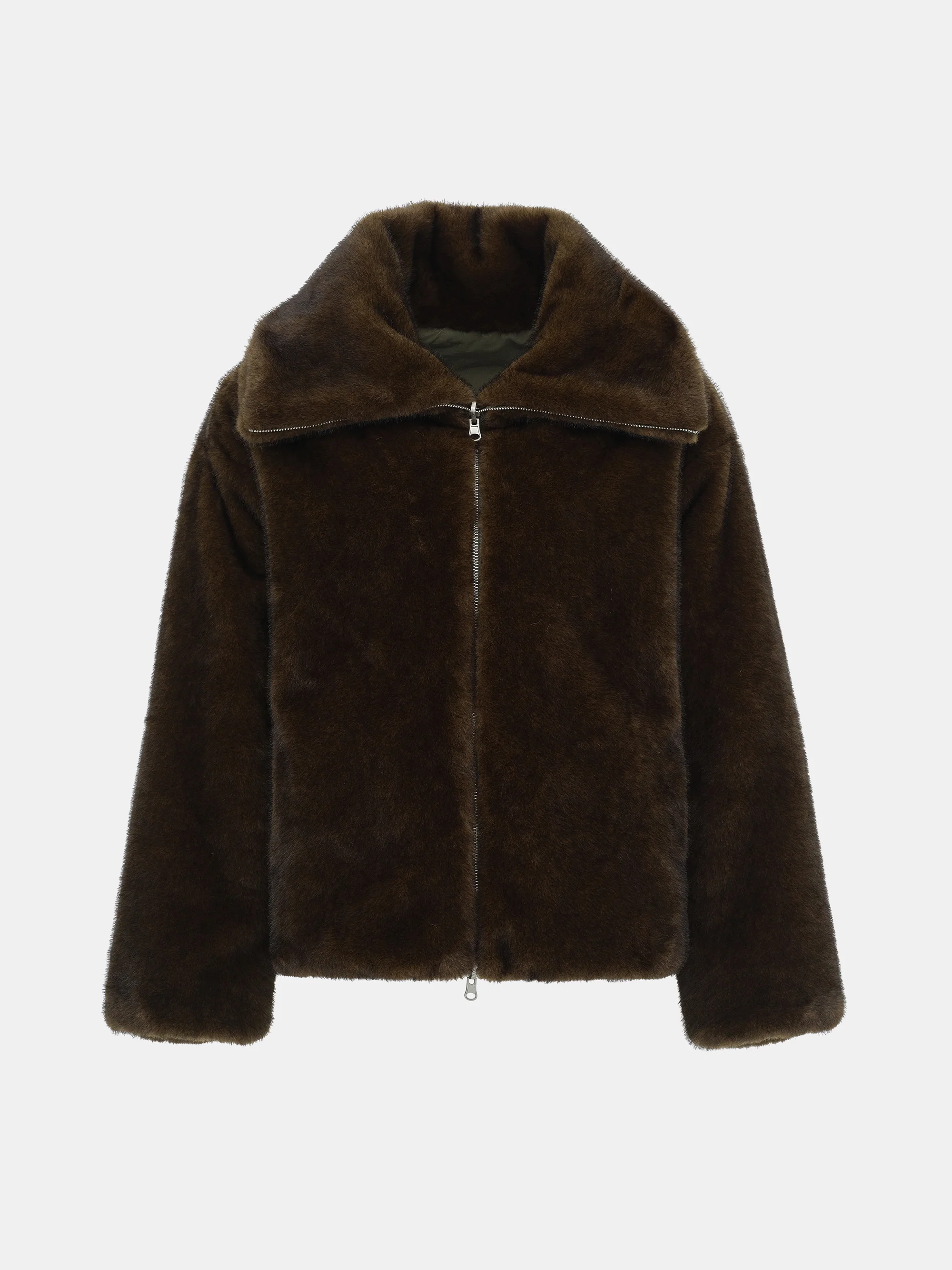 Reversible Faux-Fur Jacket, Brown - Image 7