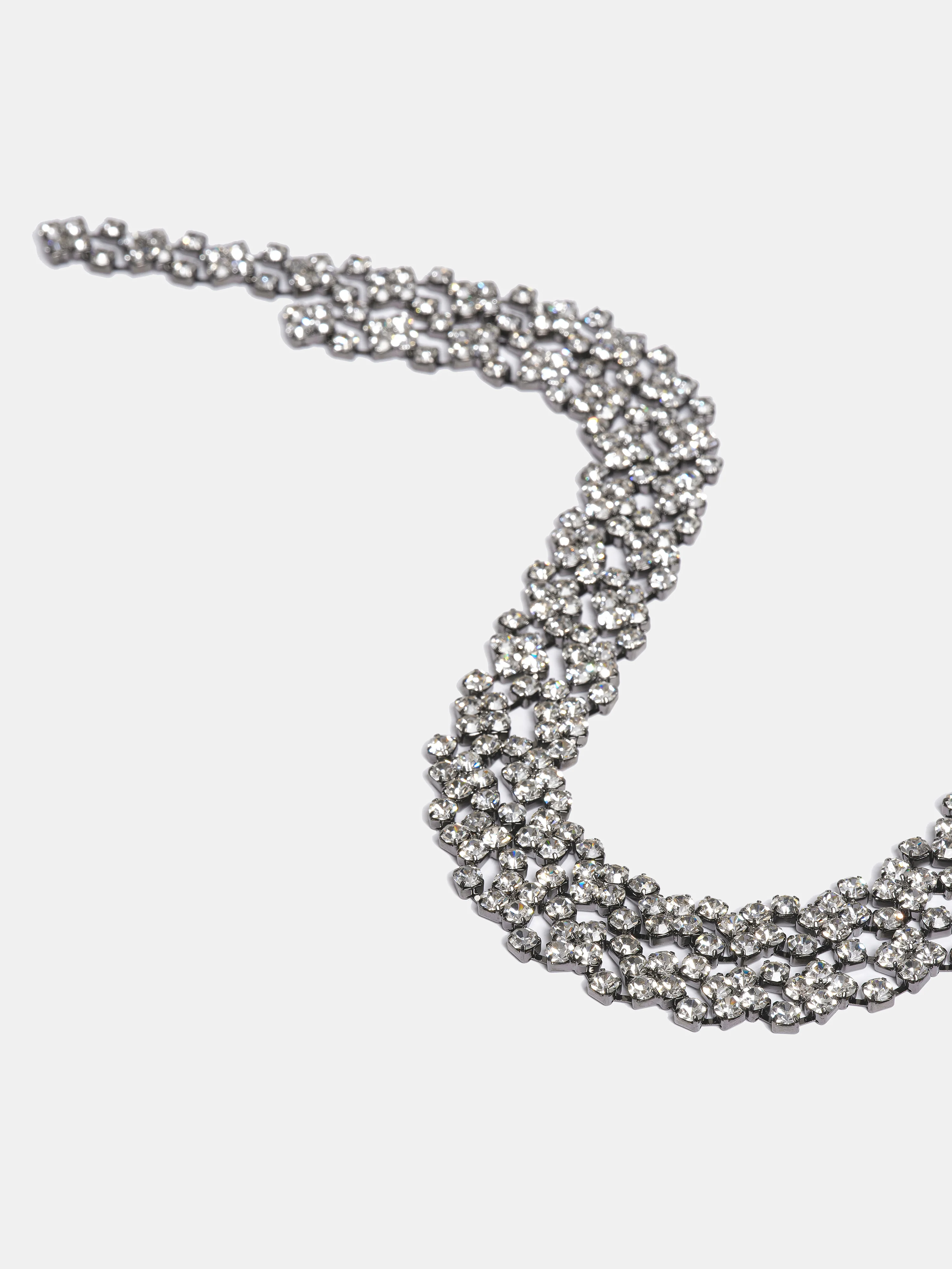 Rhinestone Drop Necklace, Silver - Image 3