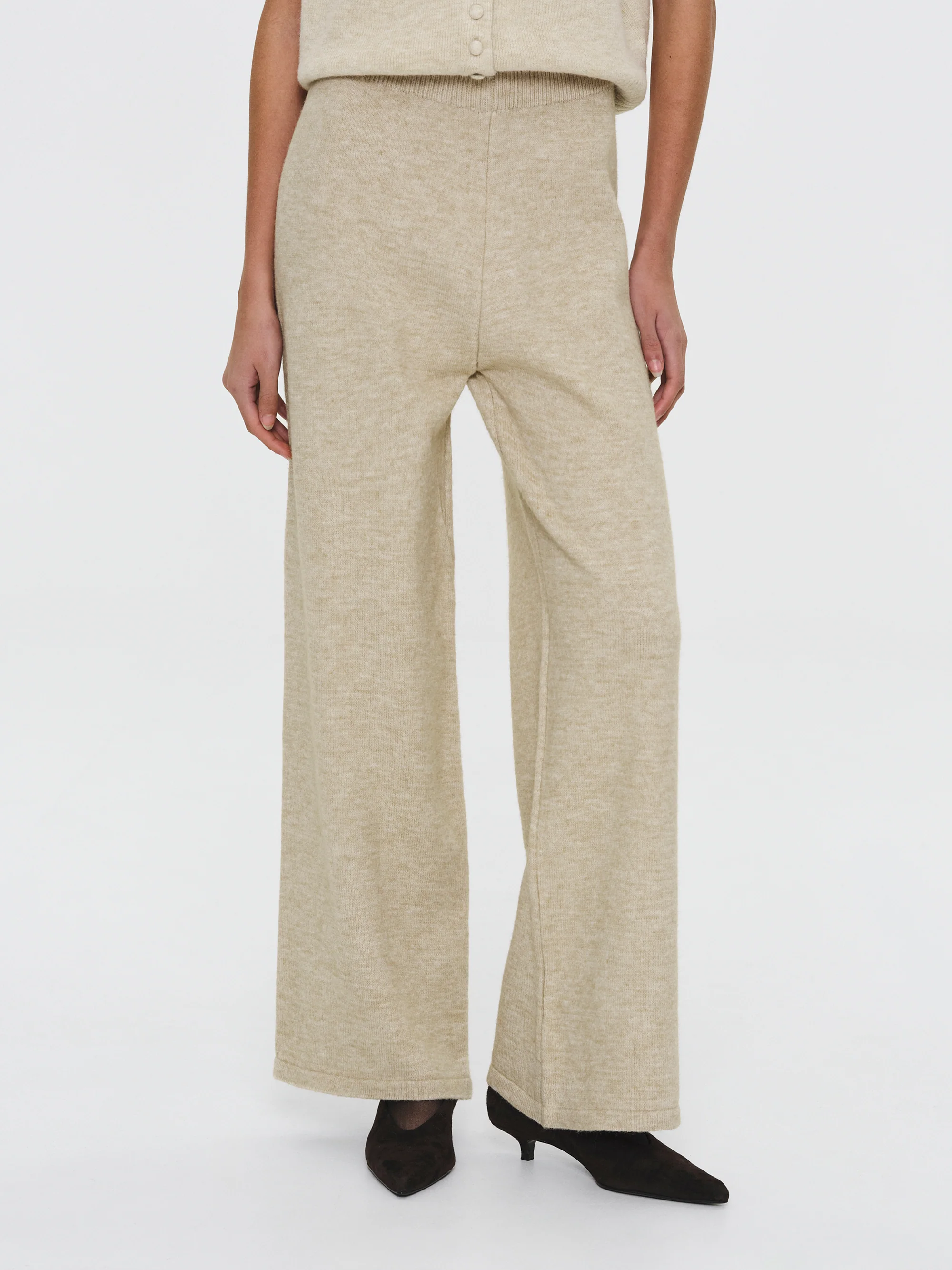 Robe Cardigan & Pants Set, Melange Beige - Image 4