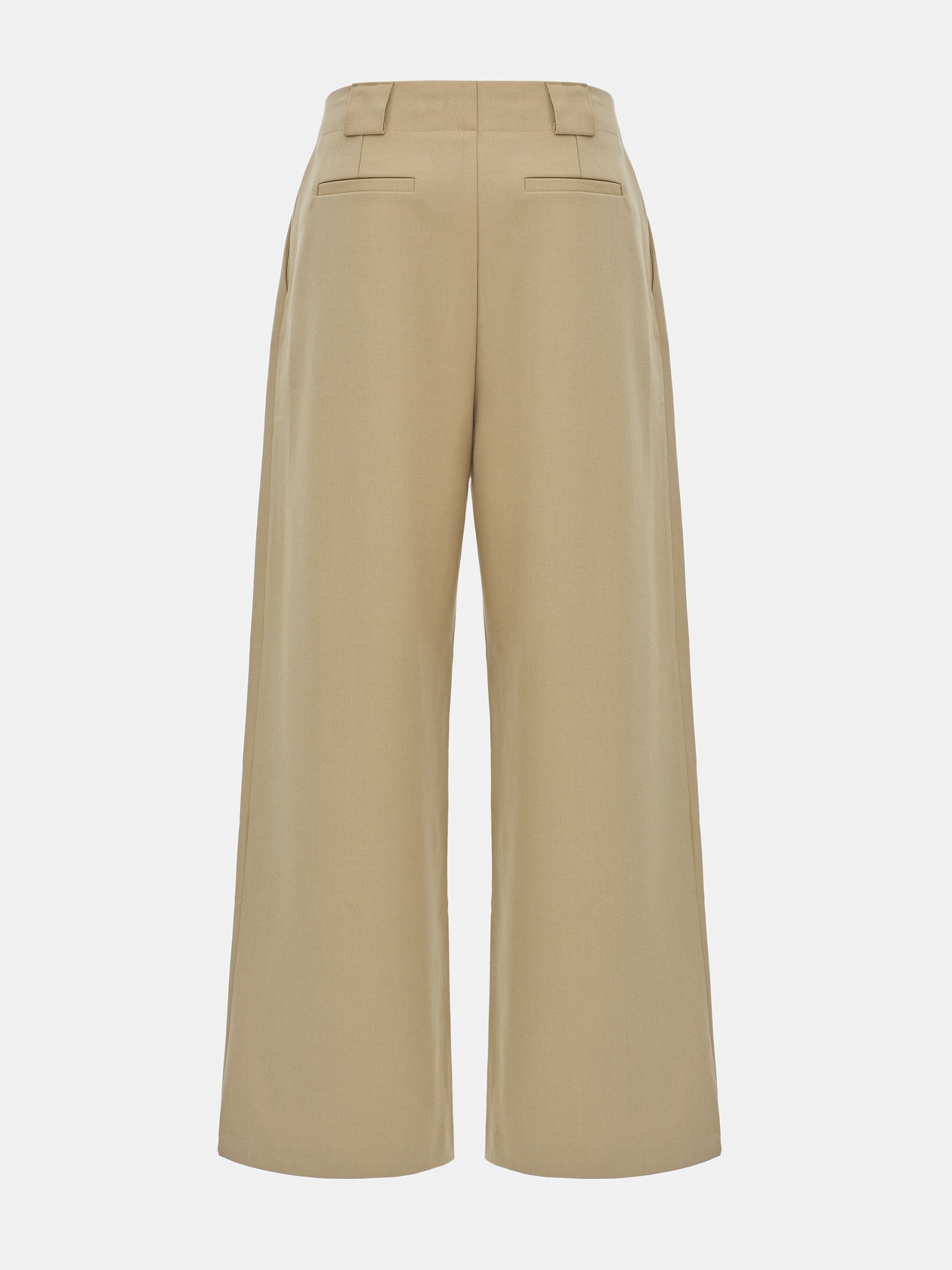 Single Pleated Trousers, Beige - Image 7
