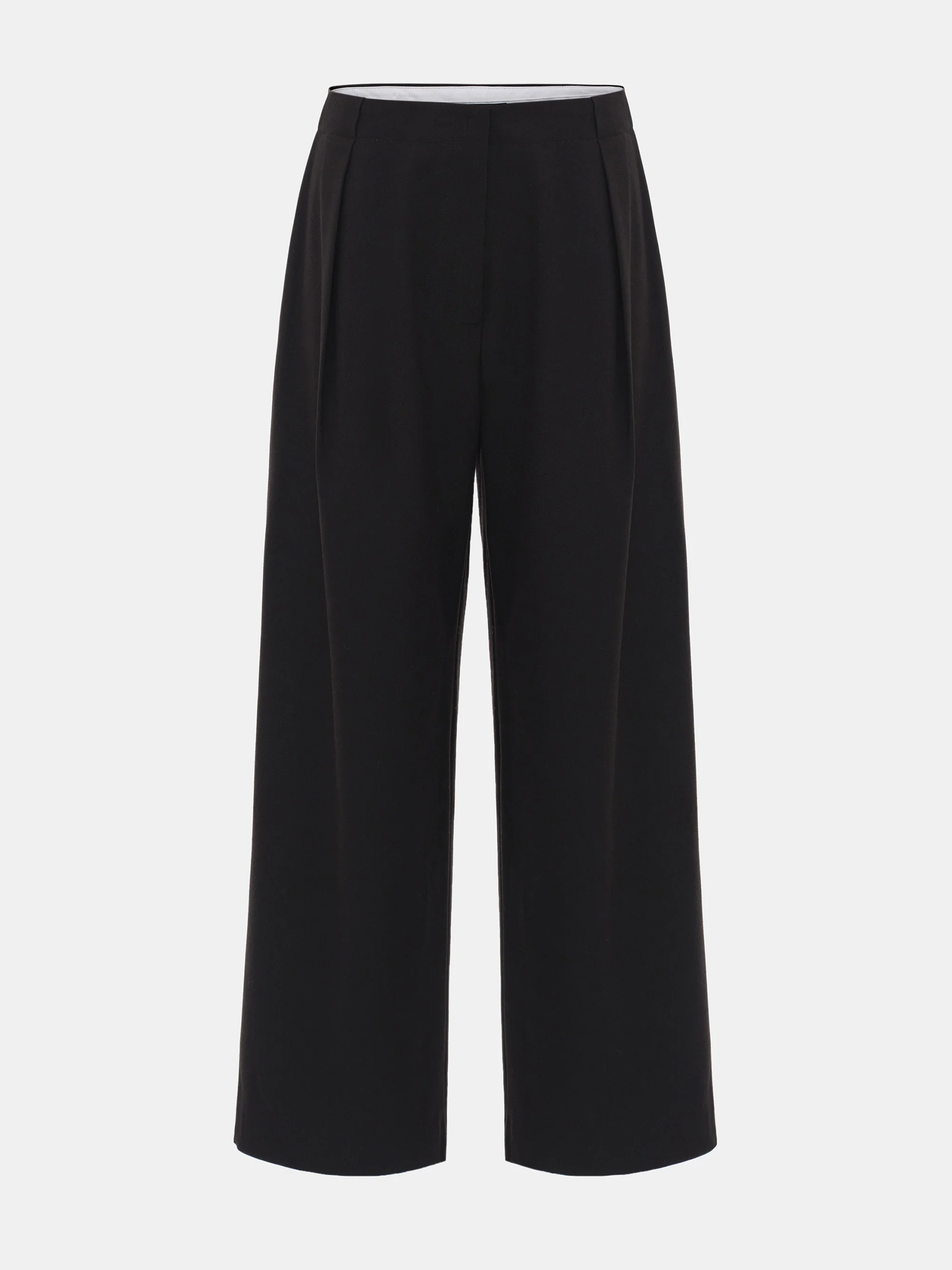 Single Pleated Trousers, Black - Image 4