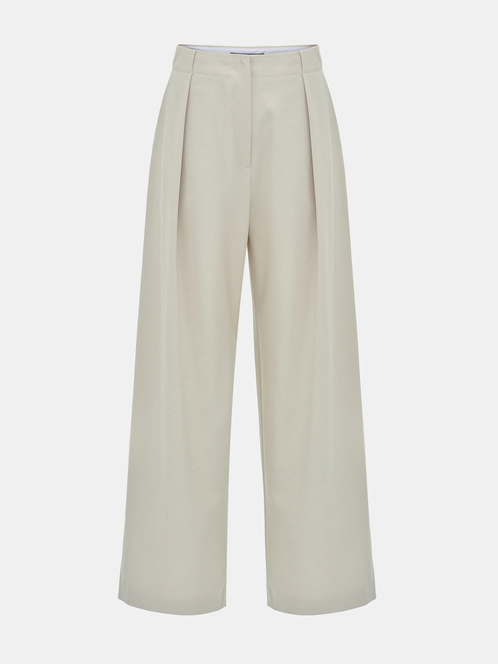 Single Pleated Trousers, Ivory - Image 6